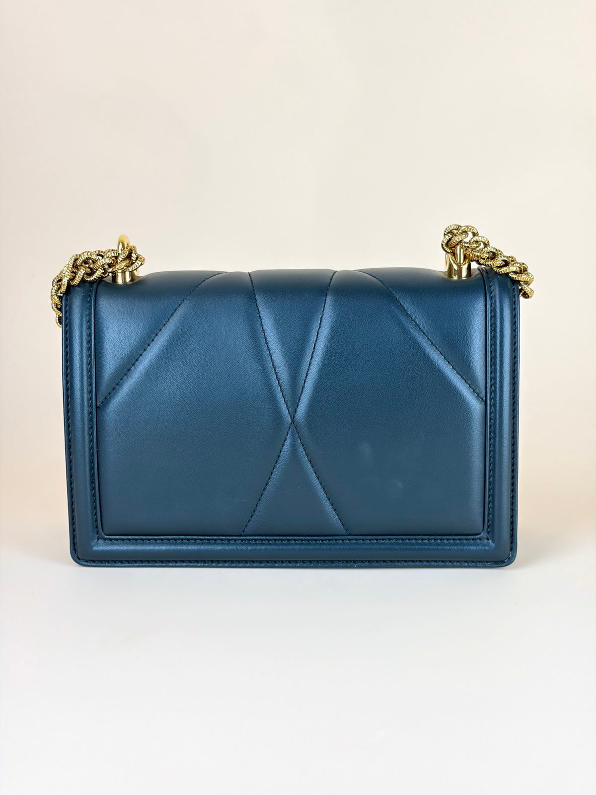 Dolce & Gabbana dark green quilted nappa medium devotion shoulder bag