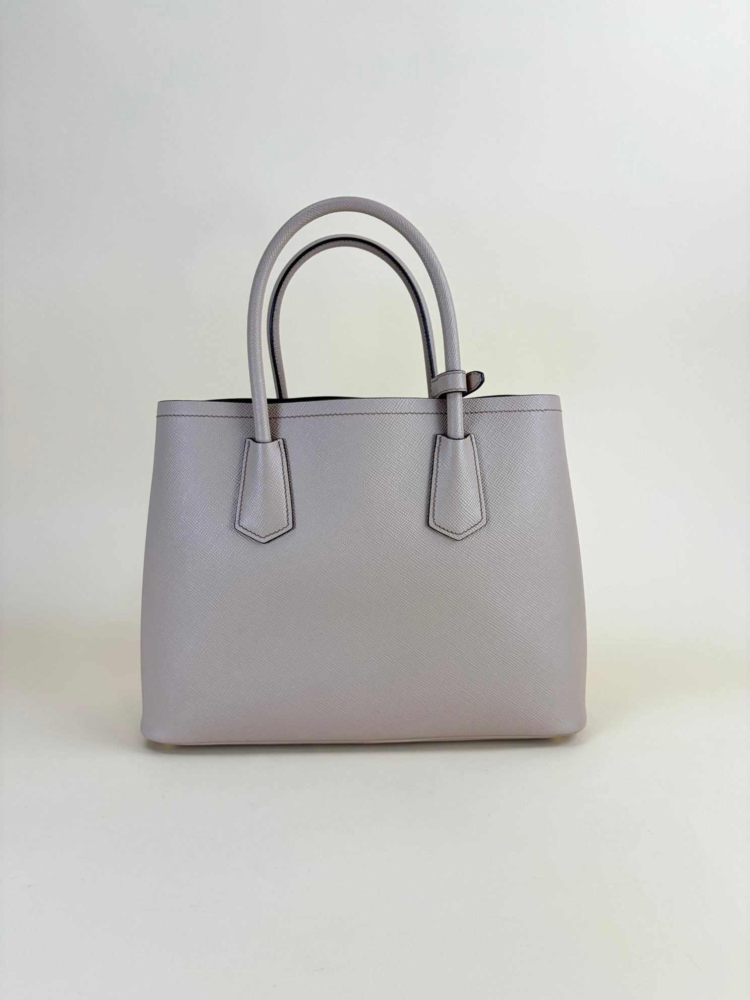 Prada Nude Double Medium Tote Bag with Strap