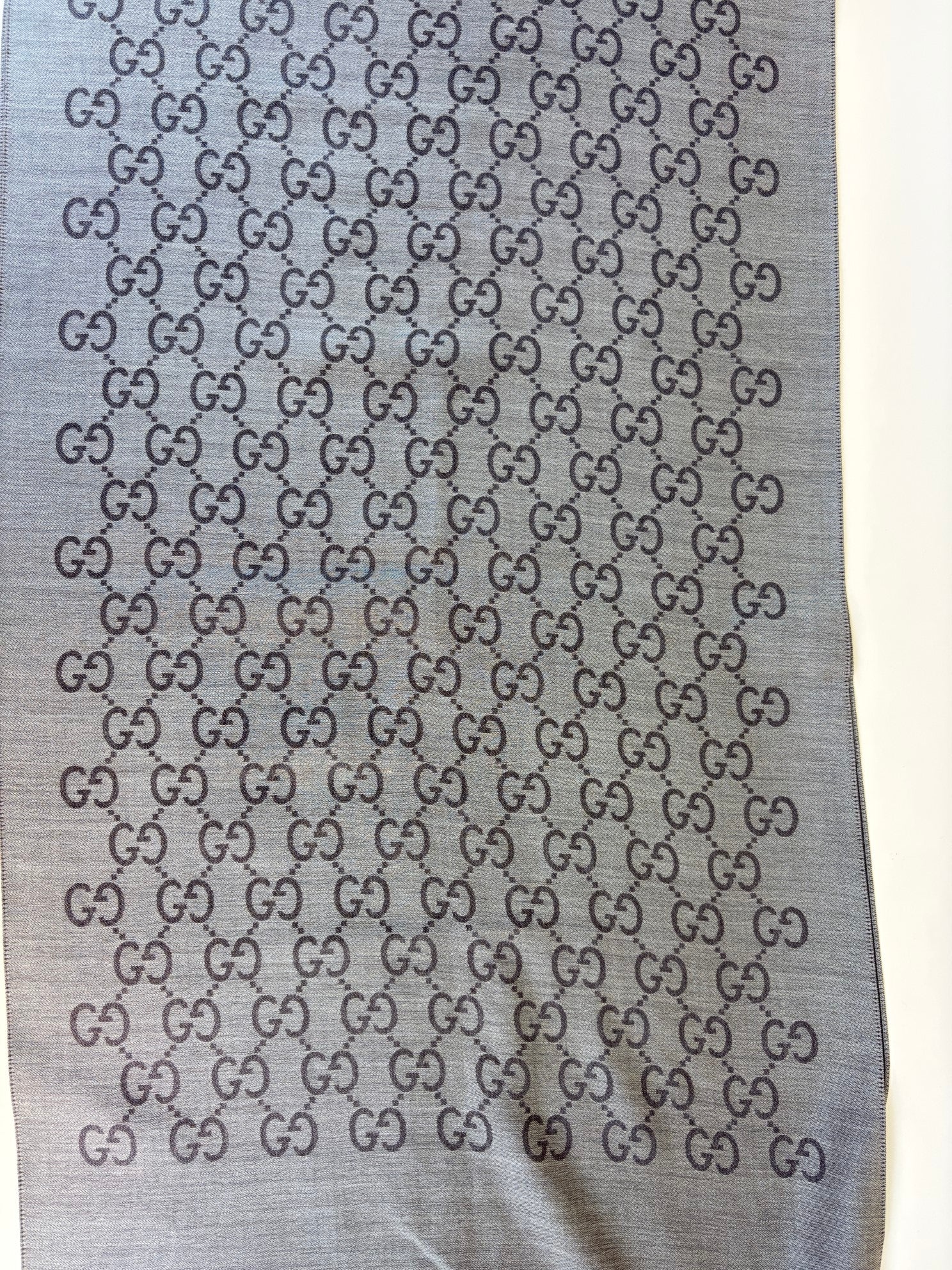 Gucci Brown GG Monogram Silk Scarf