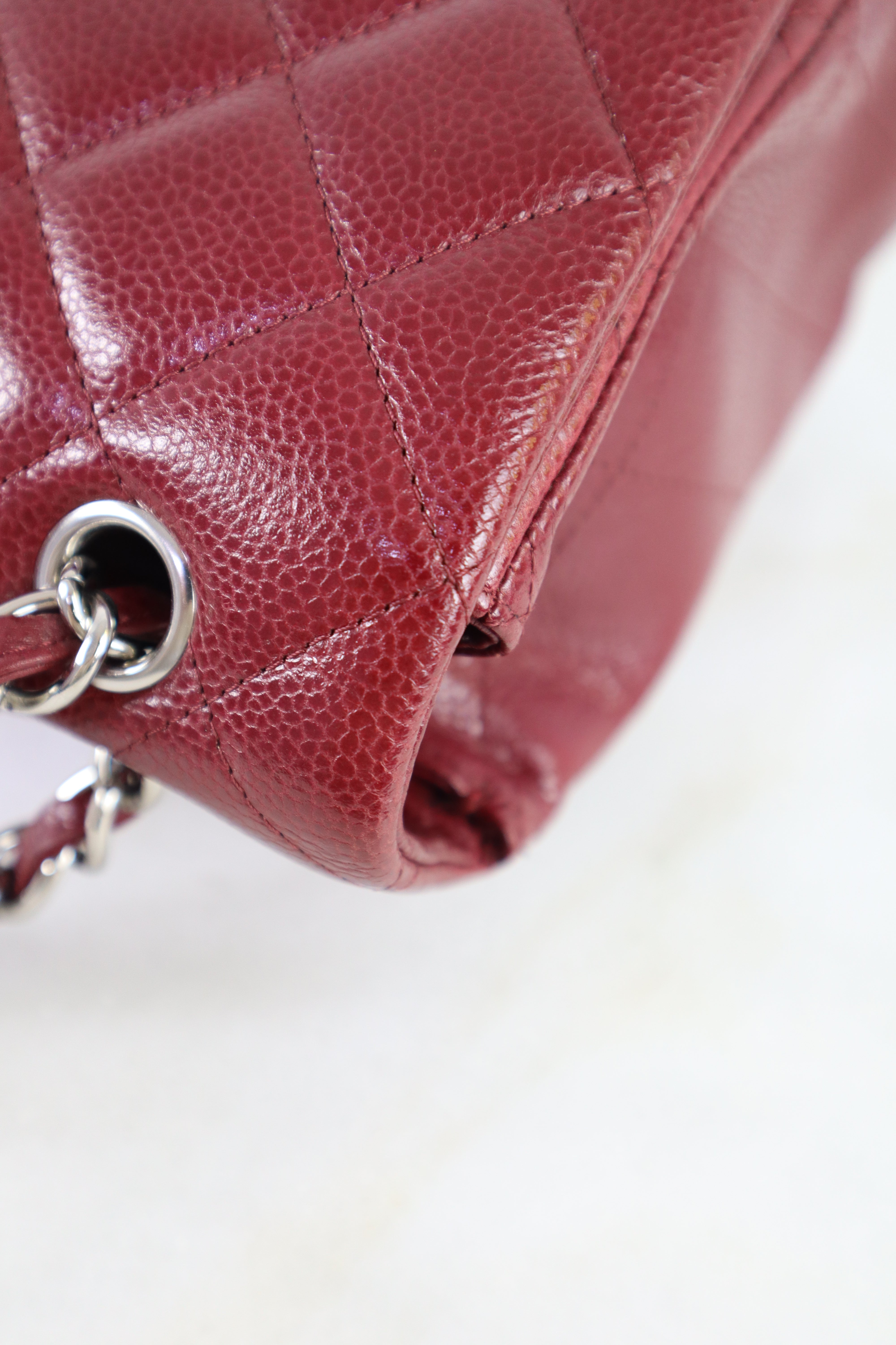 Chanel Burgundy Maxi Classic Single Flap Large Shoulder Bag