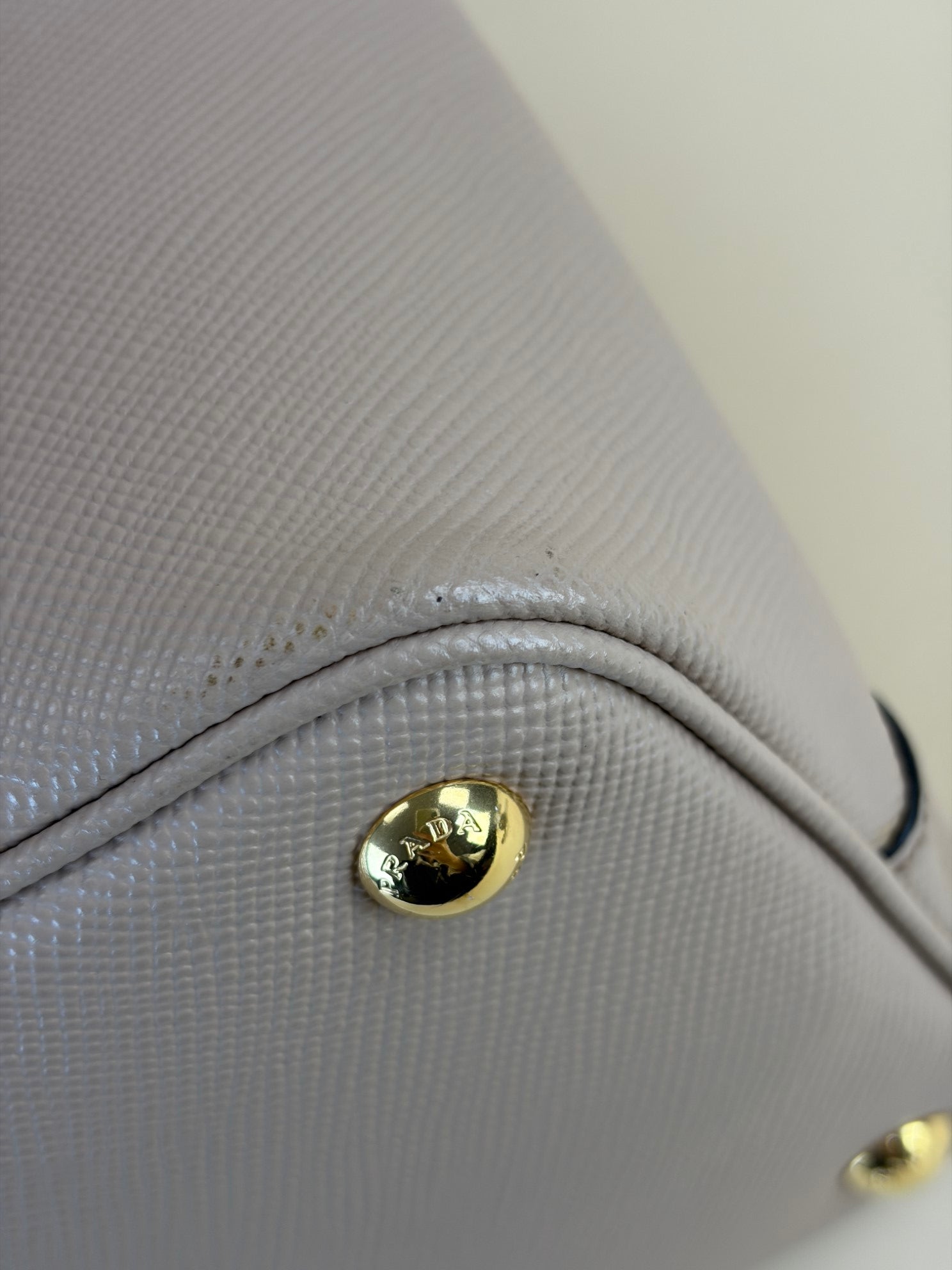 Prada Nude Double Medium Tote Bag with Strap