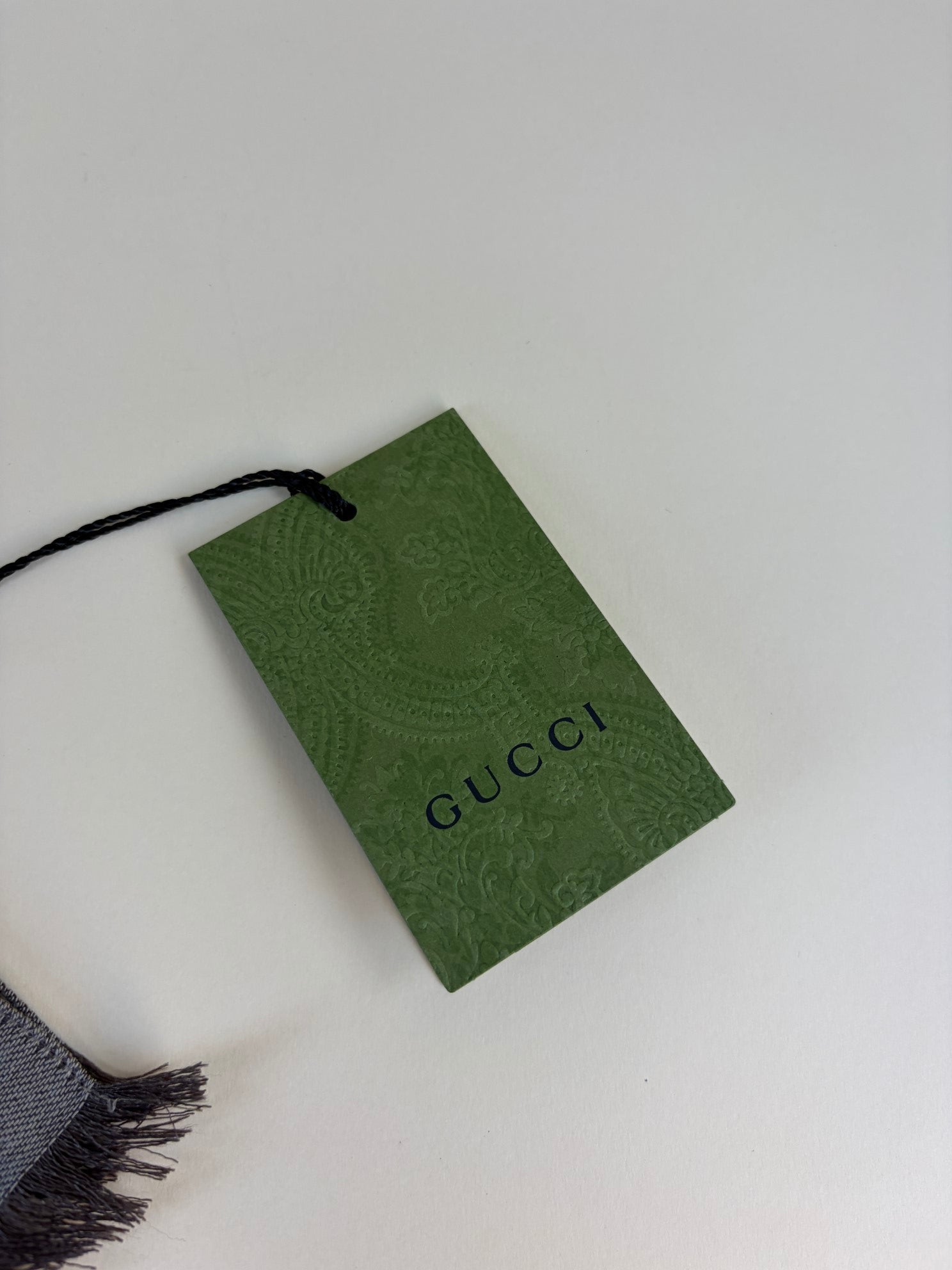 Gucci grey/brown GG Monogram Silk Wool Scarf