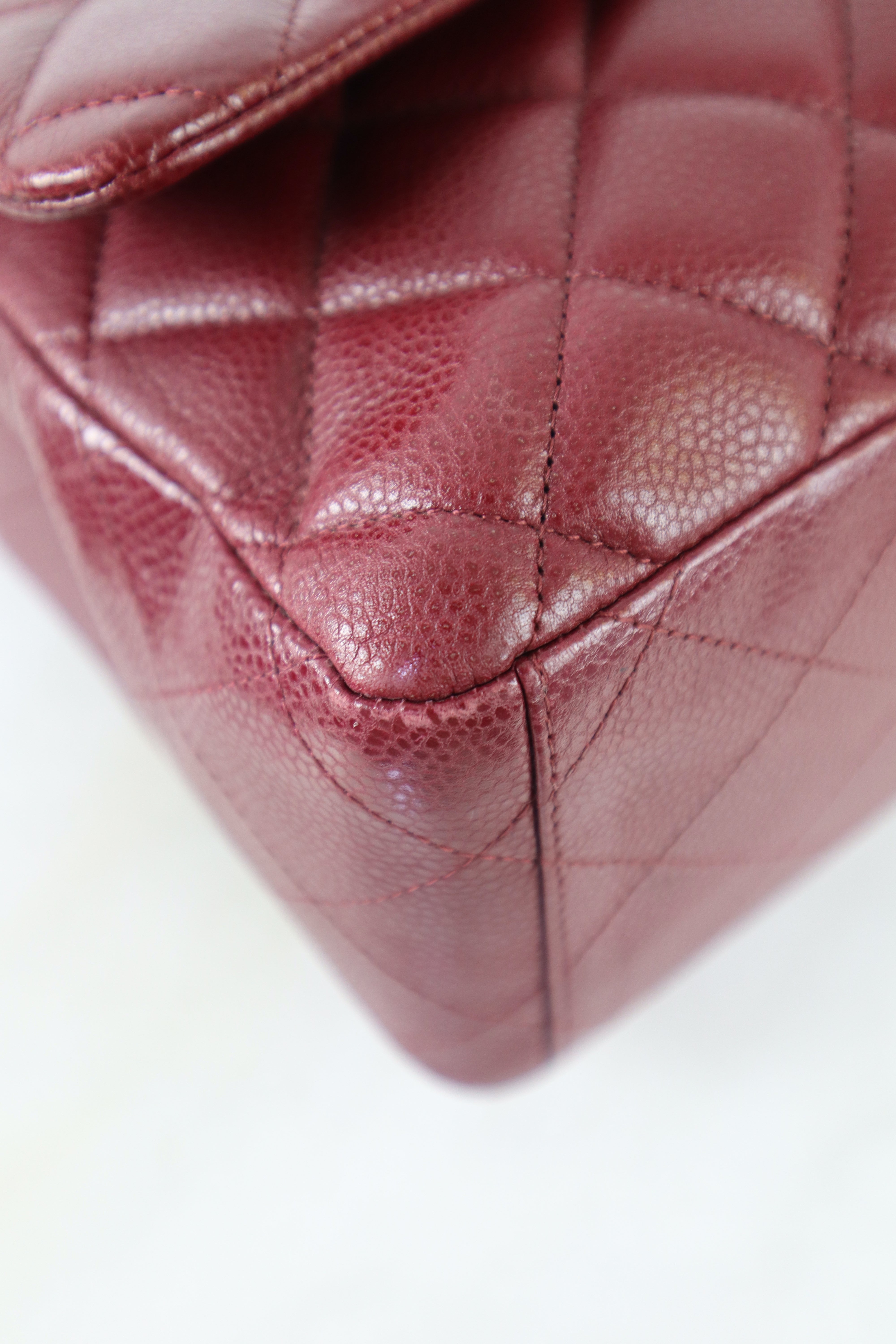 Chanel Burgundy Maxi Classic Single Flap Large Shoulder Bag