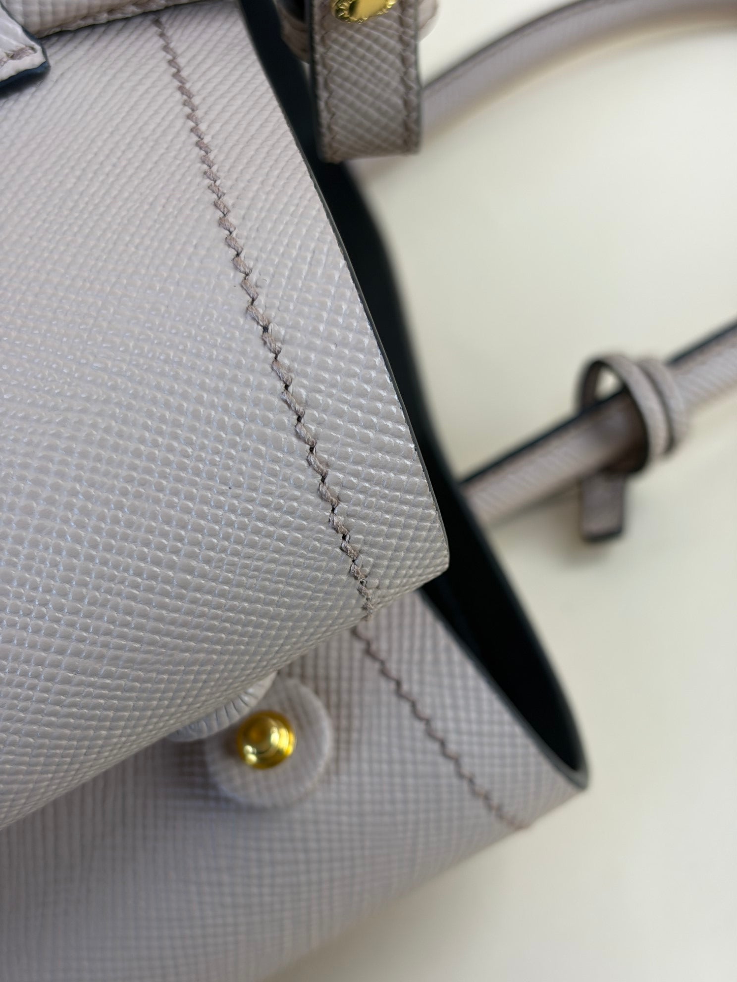 Prada Nude Double Medium Tote Bag with Strap