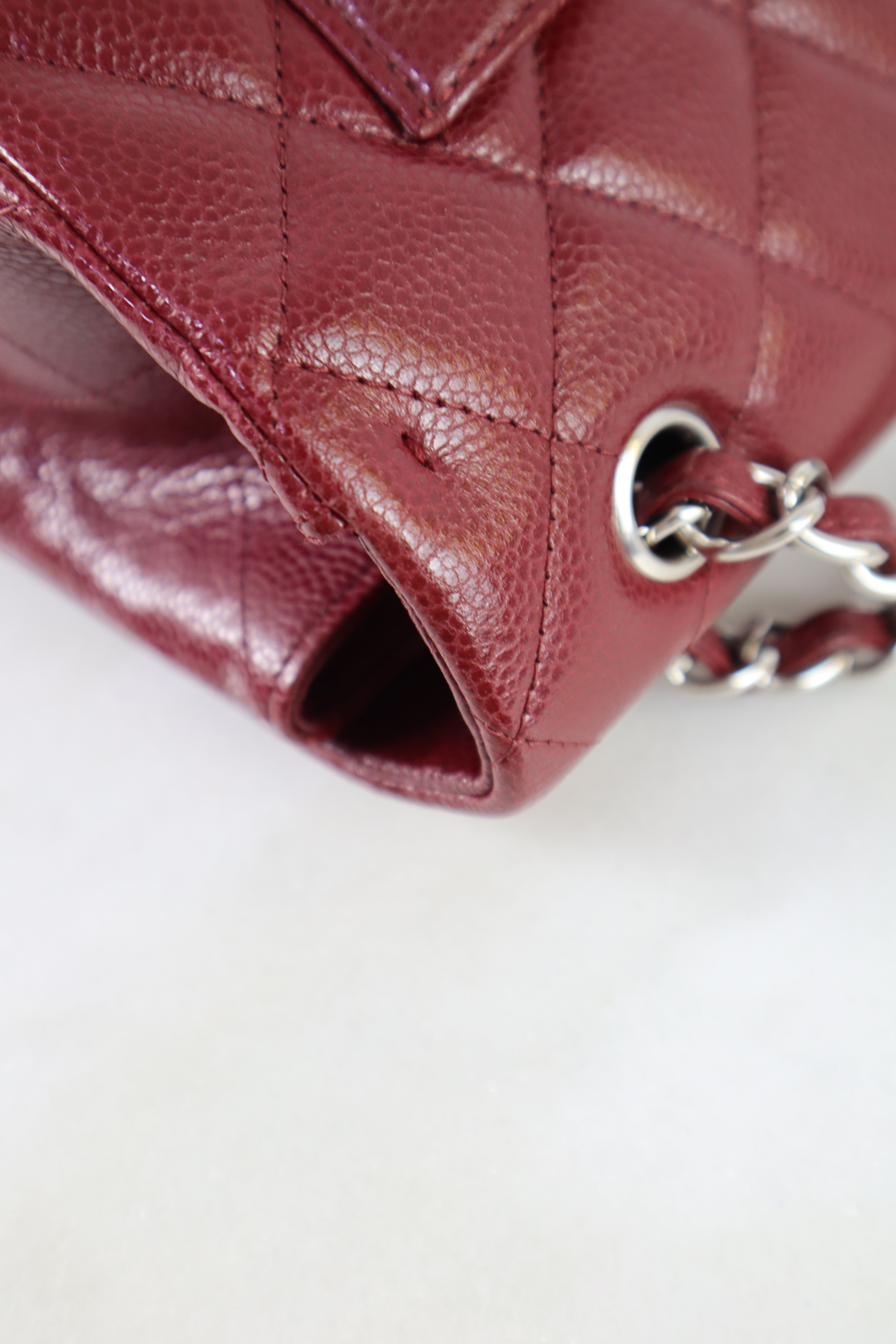 Chanel Burgundy Maxi Classic Single Flap Large Shoulder Bag