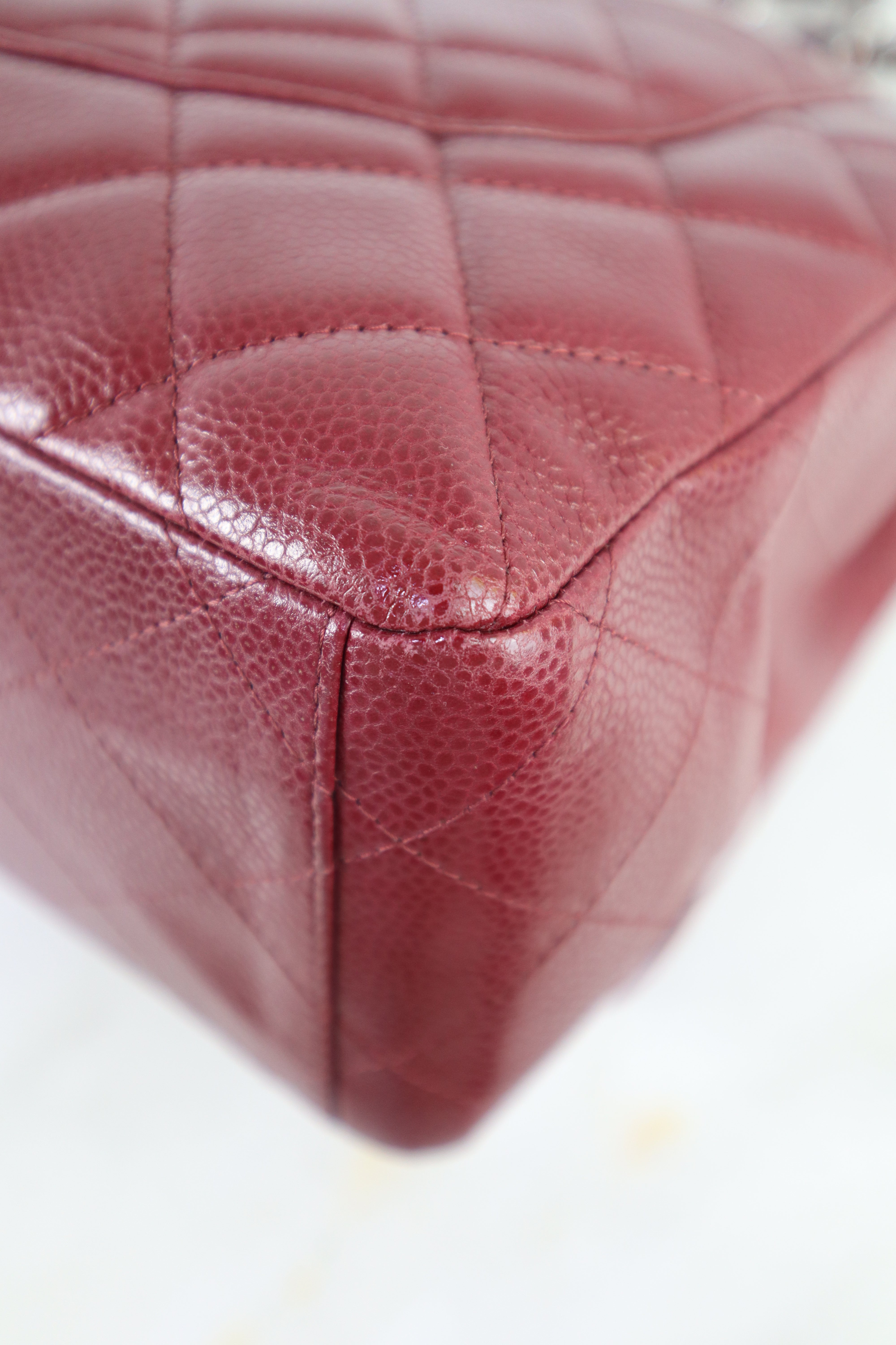 Chanel Burgundy Maxi Classic Single Flap Large Shoulder Bag