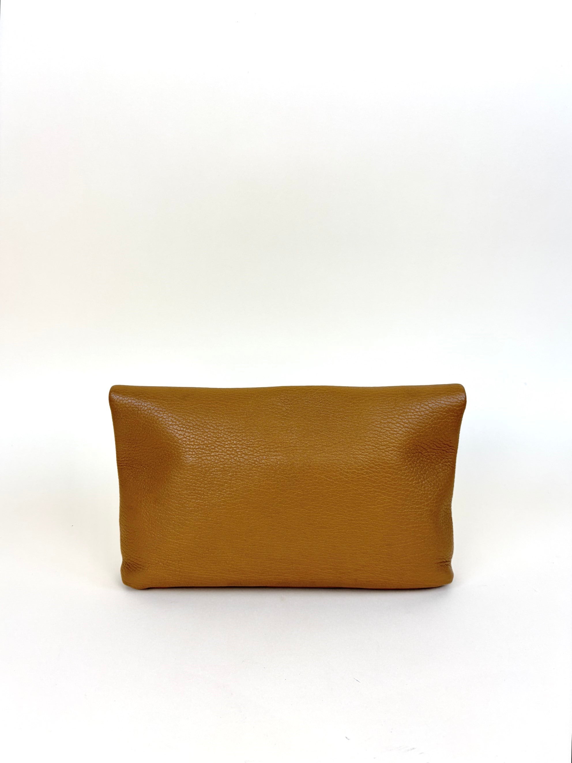 YSL camel lambskin Cassandre large envelope pouch