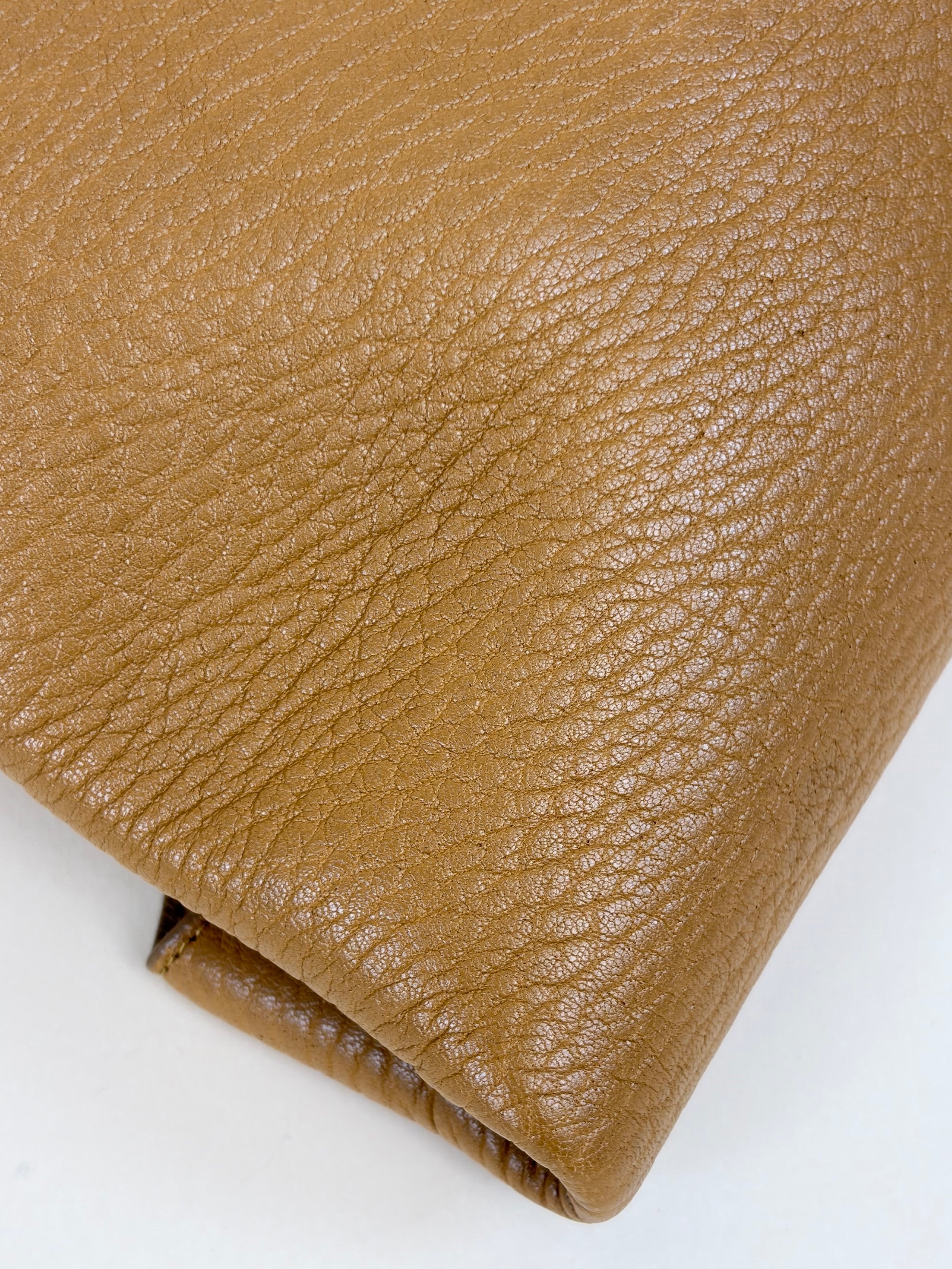 YSL camel lambskin Cassandre large envelope pouch