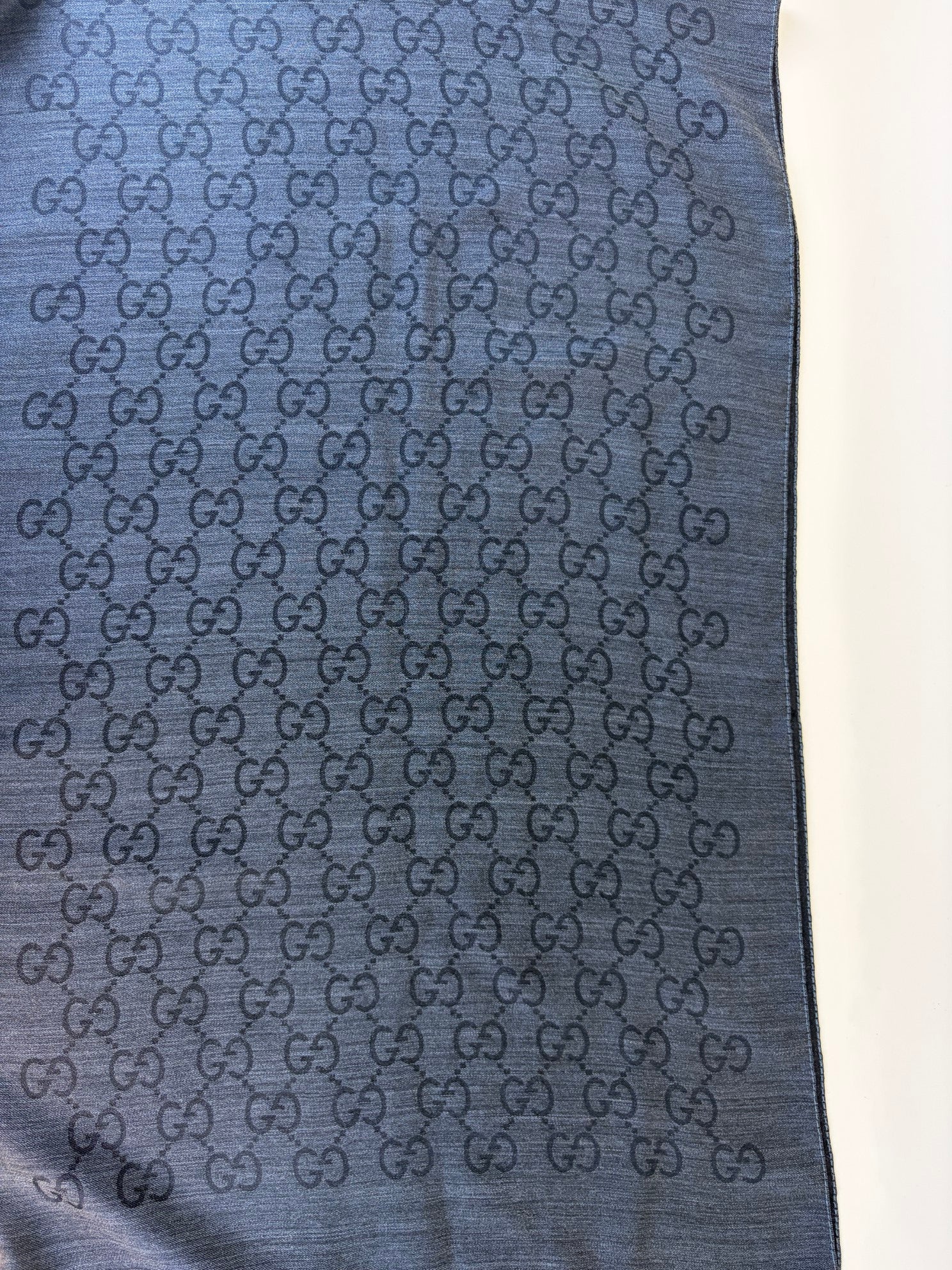 Gucci Black GG monogram silk Scarf