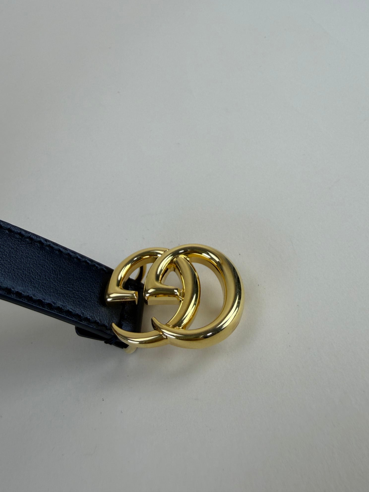 Gucci Black Smooth GG Marmont Thin Belt 42
