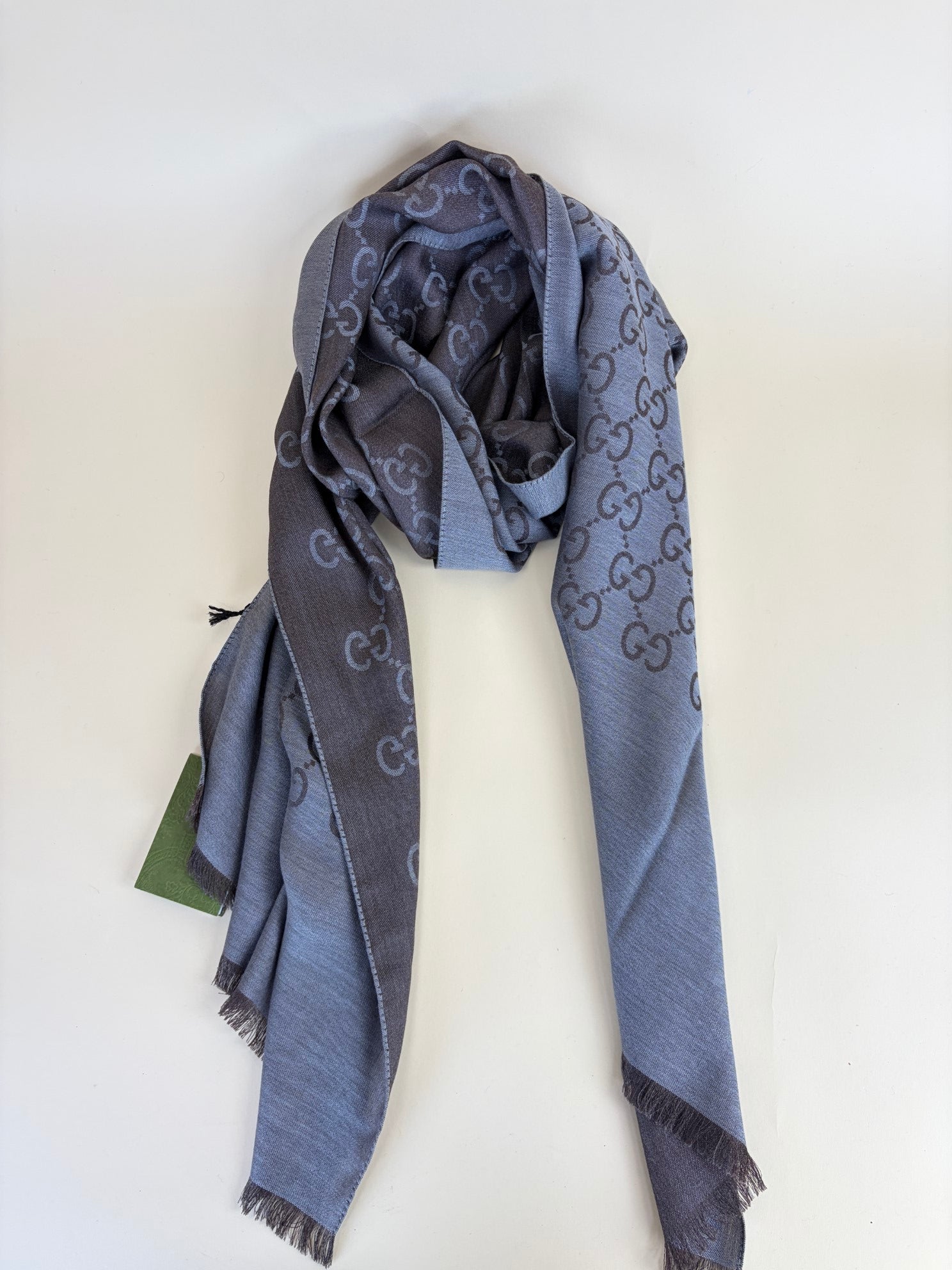 Gucci Bicolor GG Monogram Wool Silk Scarf