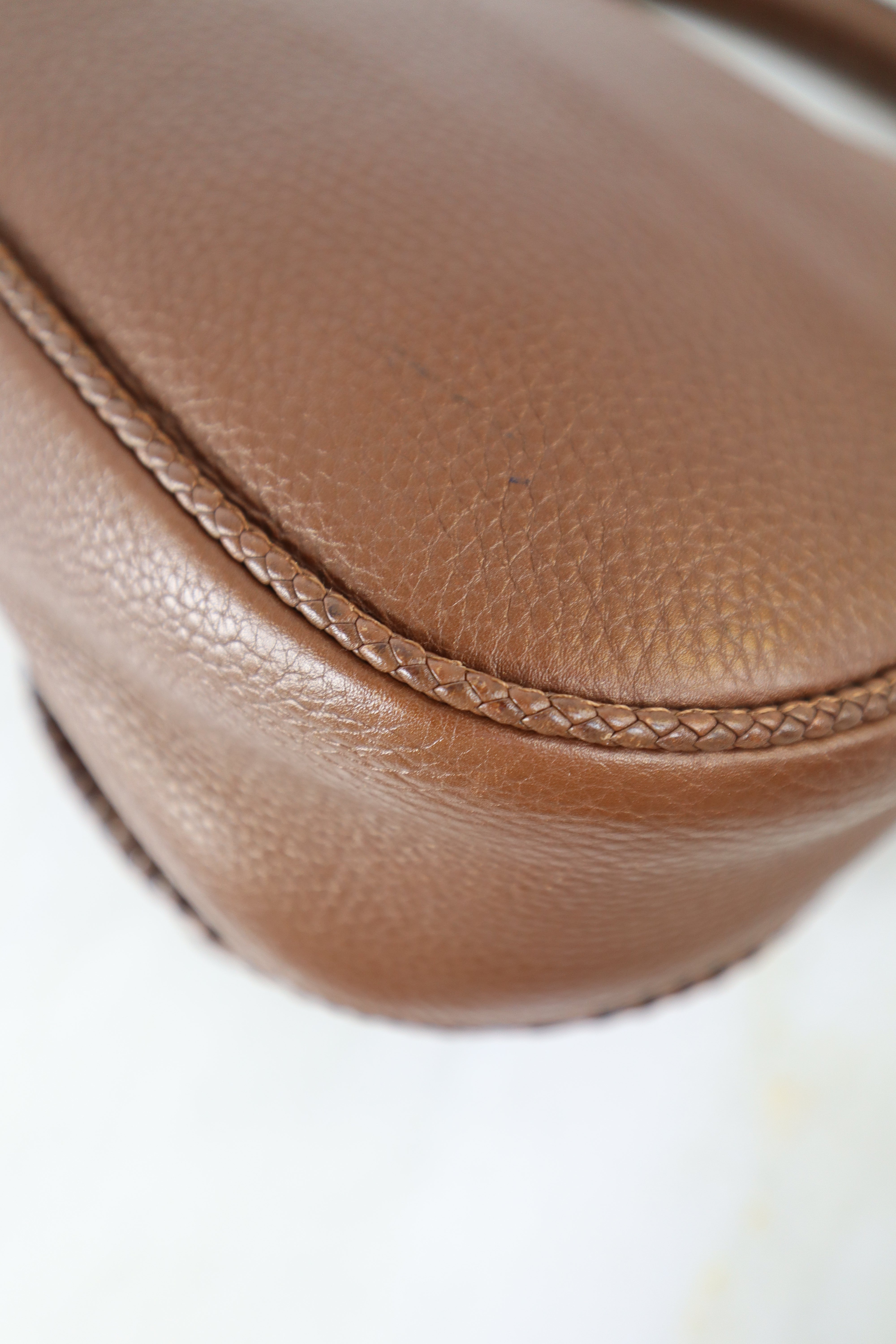 Christian Dior Brown Gaucho Whipstitch Hobo Saddle Bag