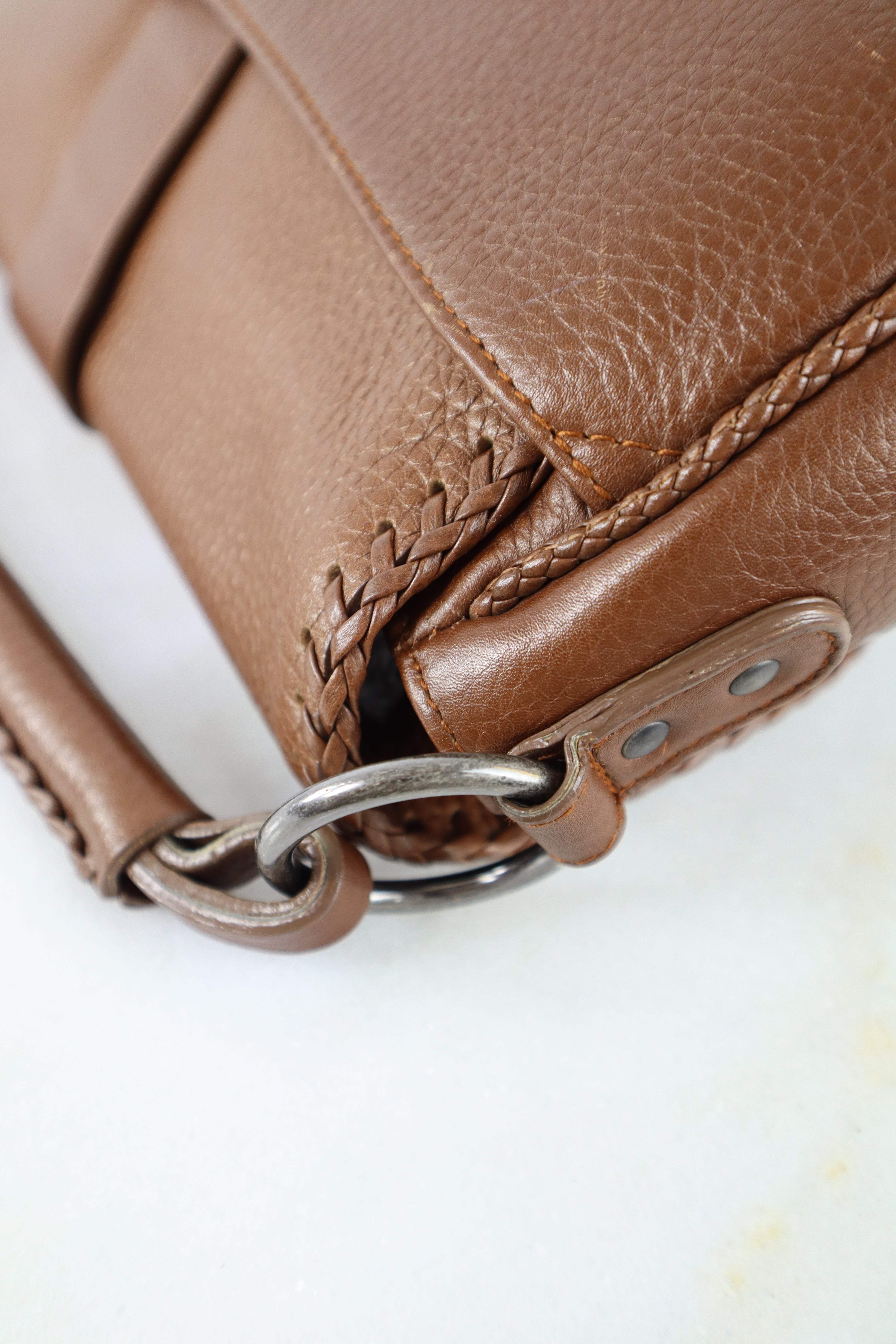 Christian Dior Brown Gaucho Whipstitch Hobo Saddle Bag