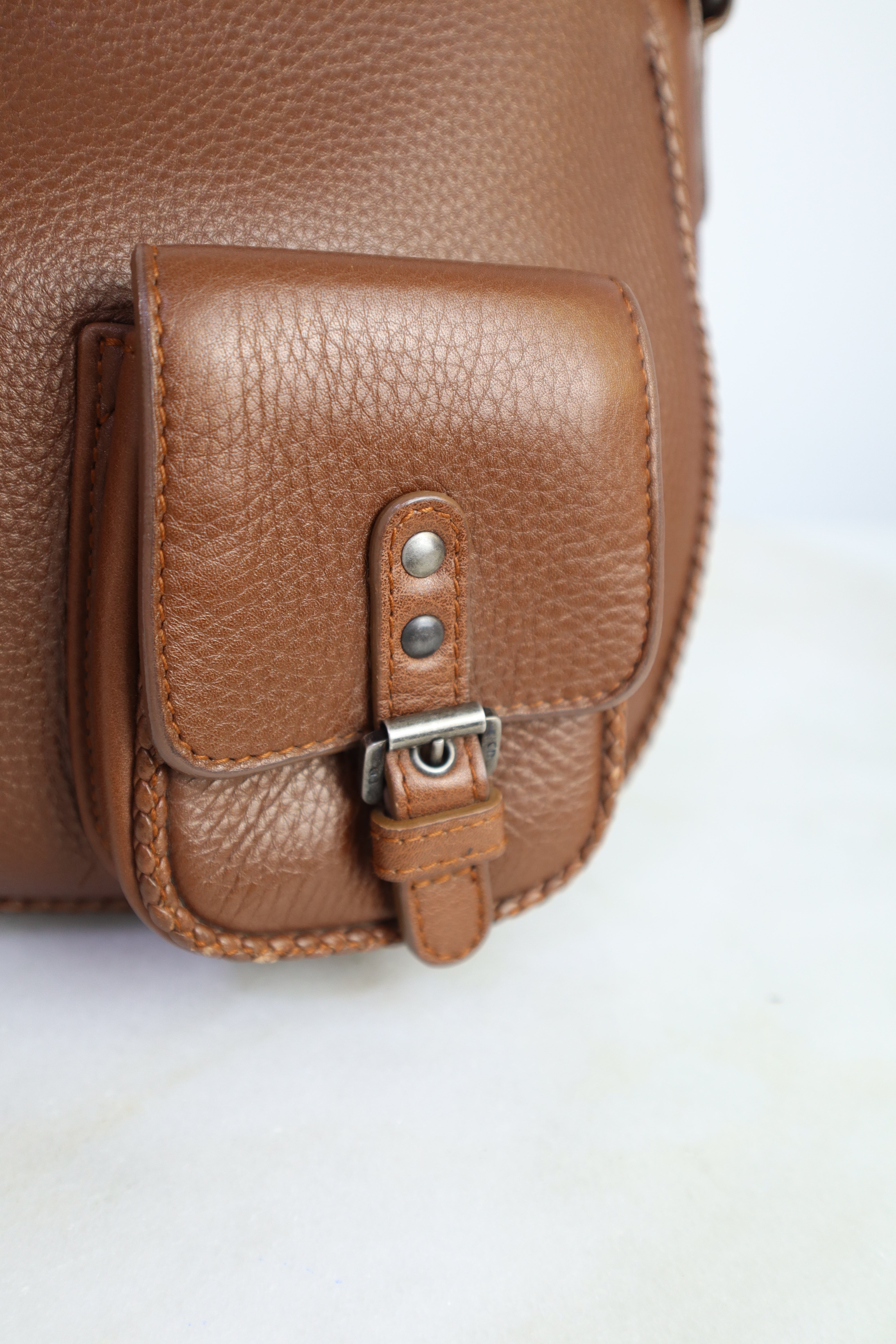 Christian Dior Brown Gaucho Whipstitch Hobo Saddle Bag