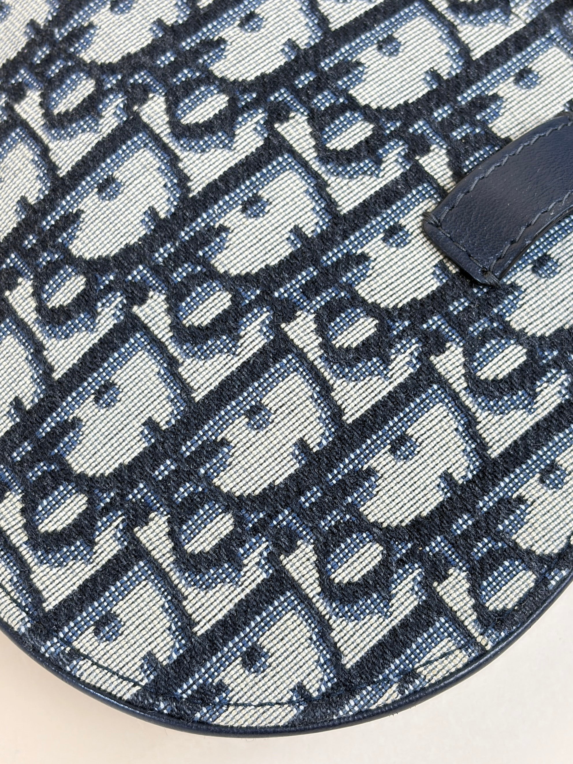 Christian Dior Blue Oblique Saddle flat bag