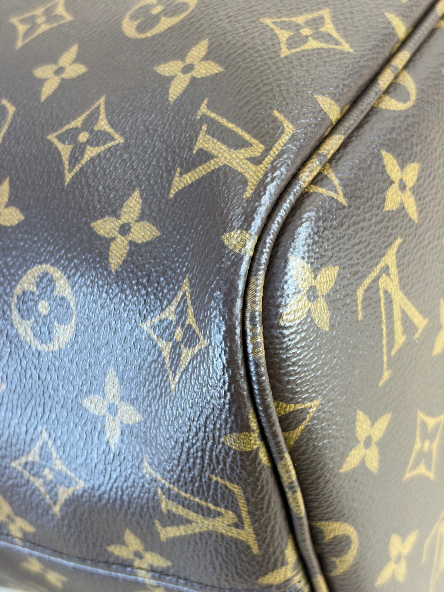 louis Vuitton never full inside out mm pouch monogram and black