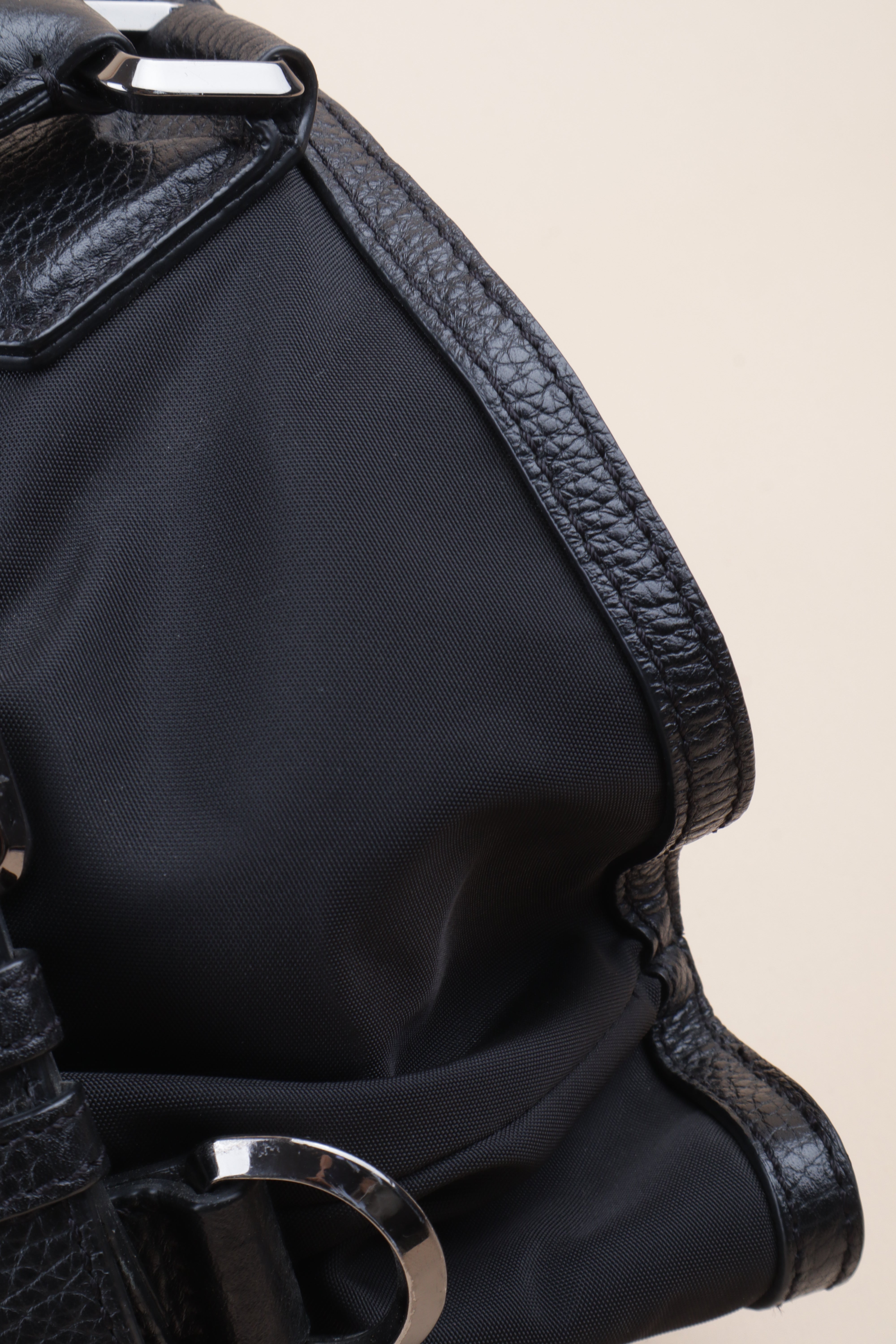 Burberry Black Logo Montclaire Bag