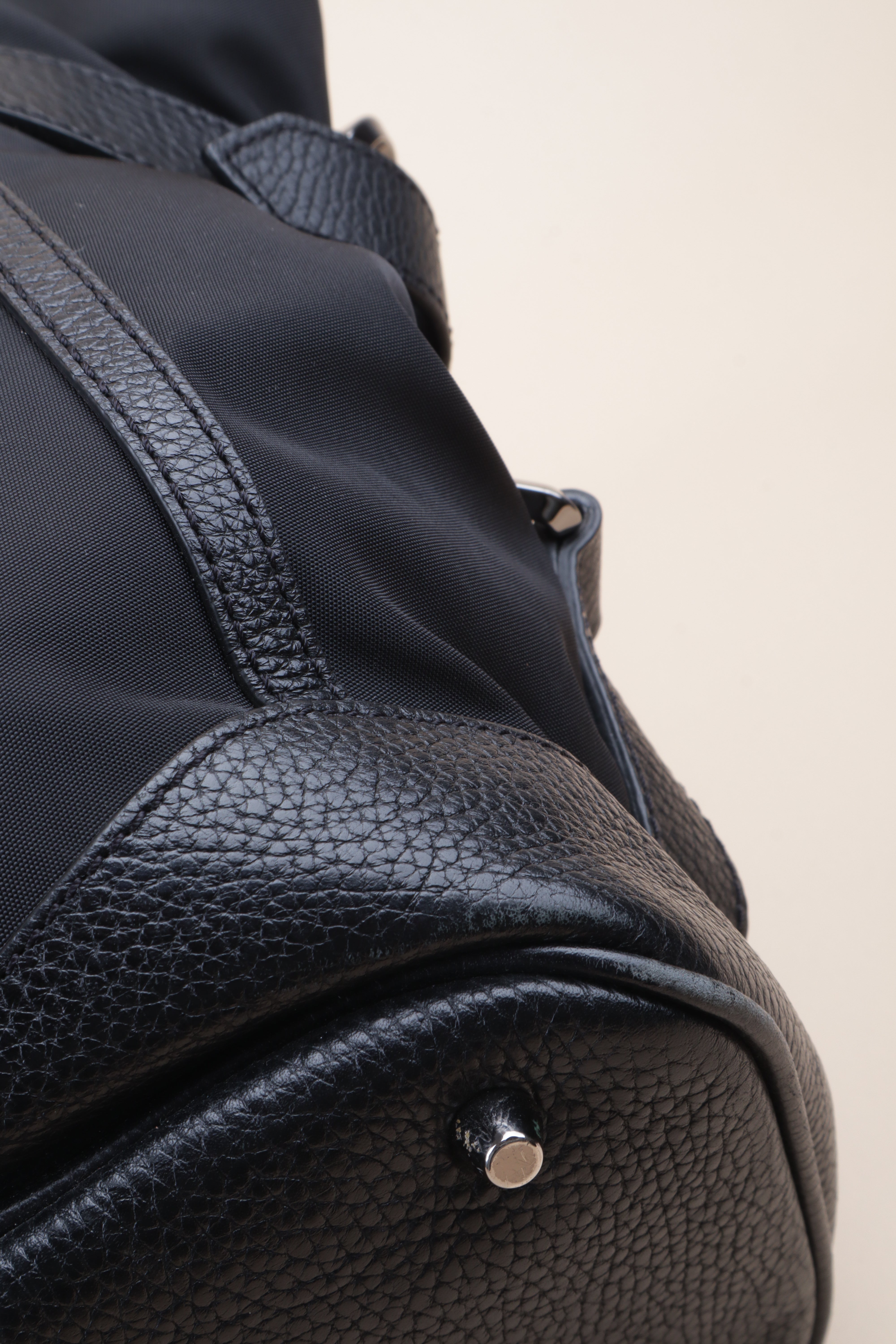 Burberry Black Logo Montclaire Bag