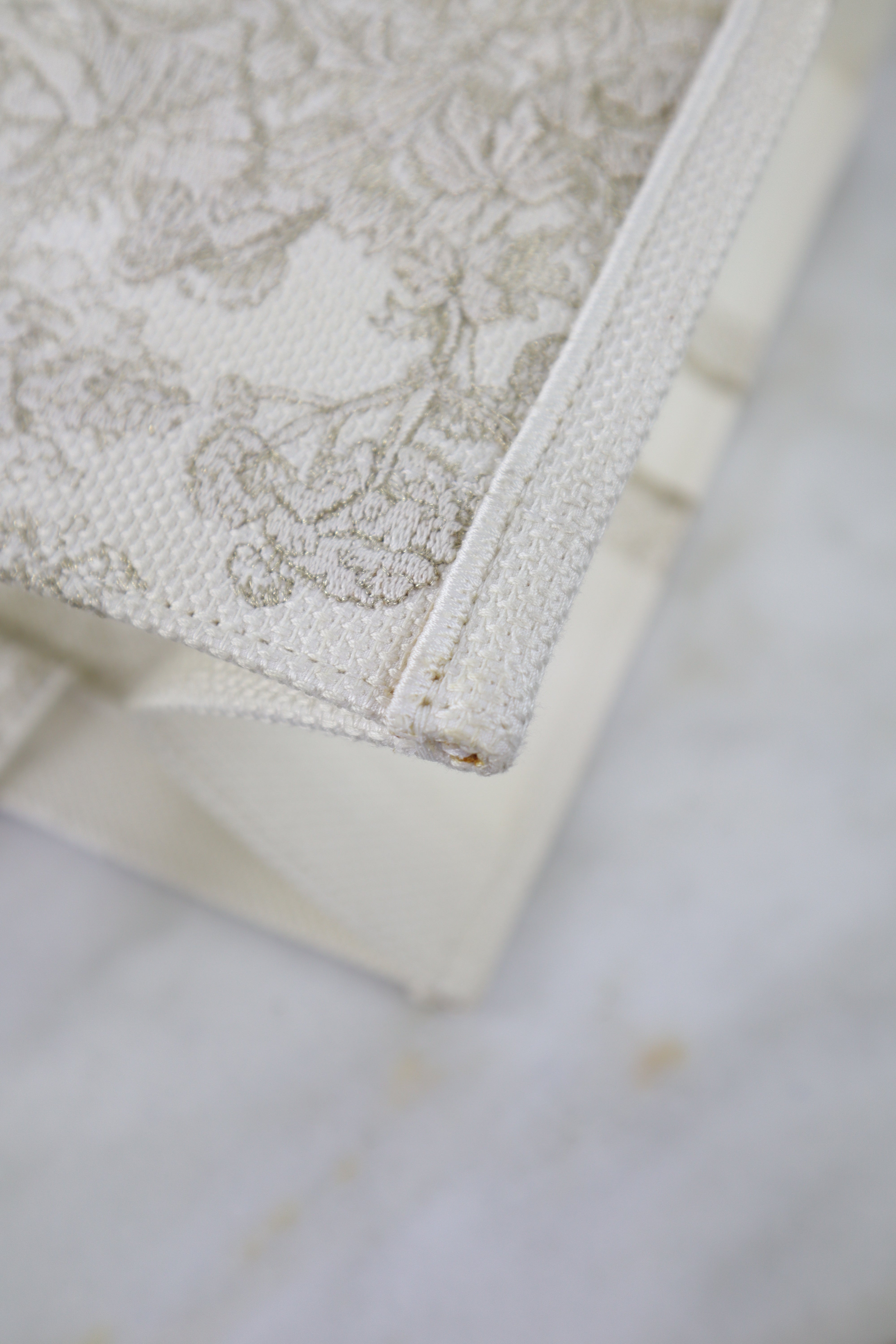 Christian Dior Off White Embroidery Large Book Tote Bag