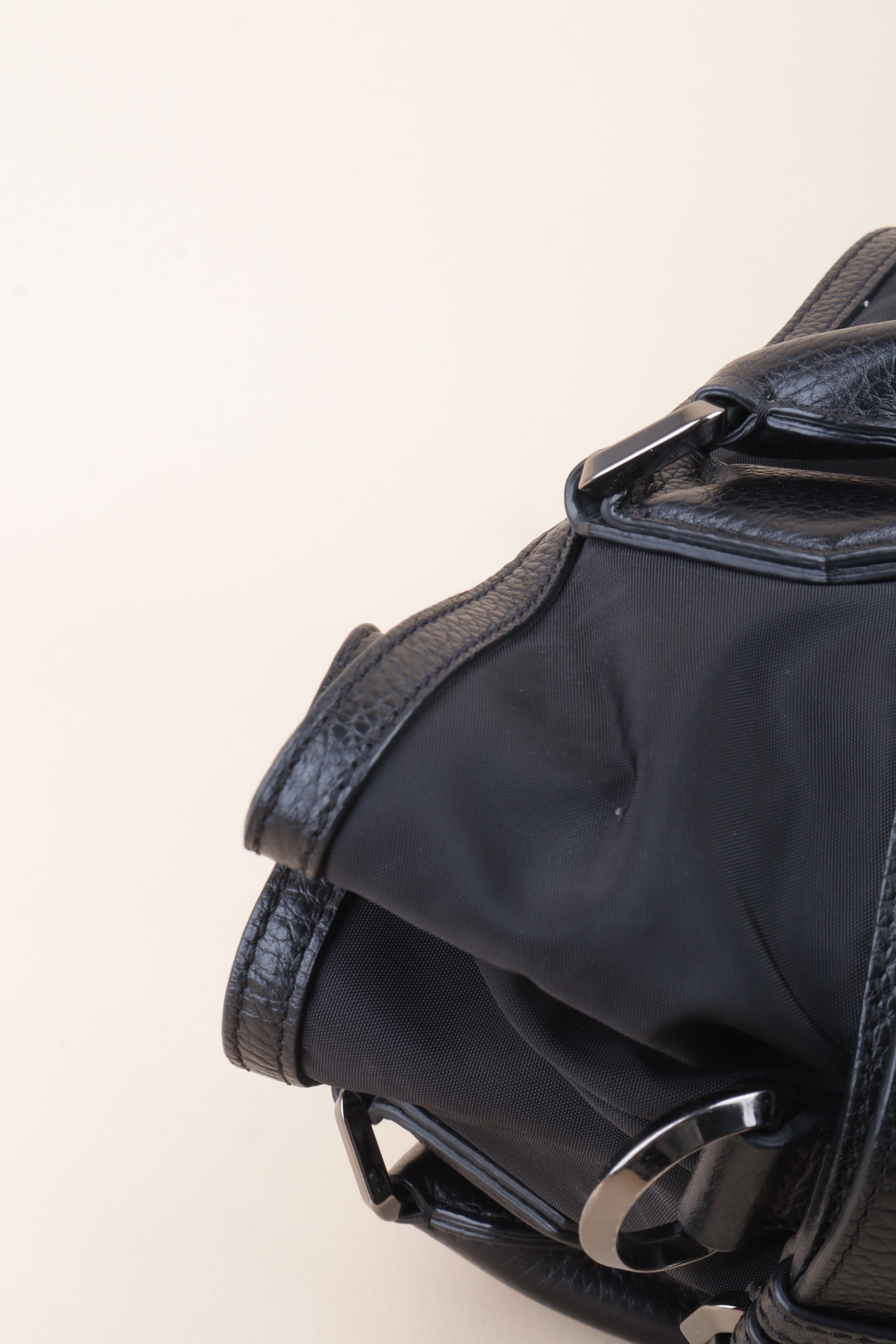 Burberry Black Logo Montclaire Bag