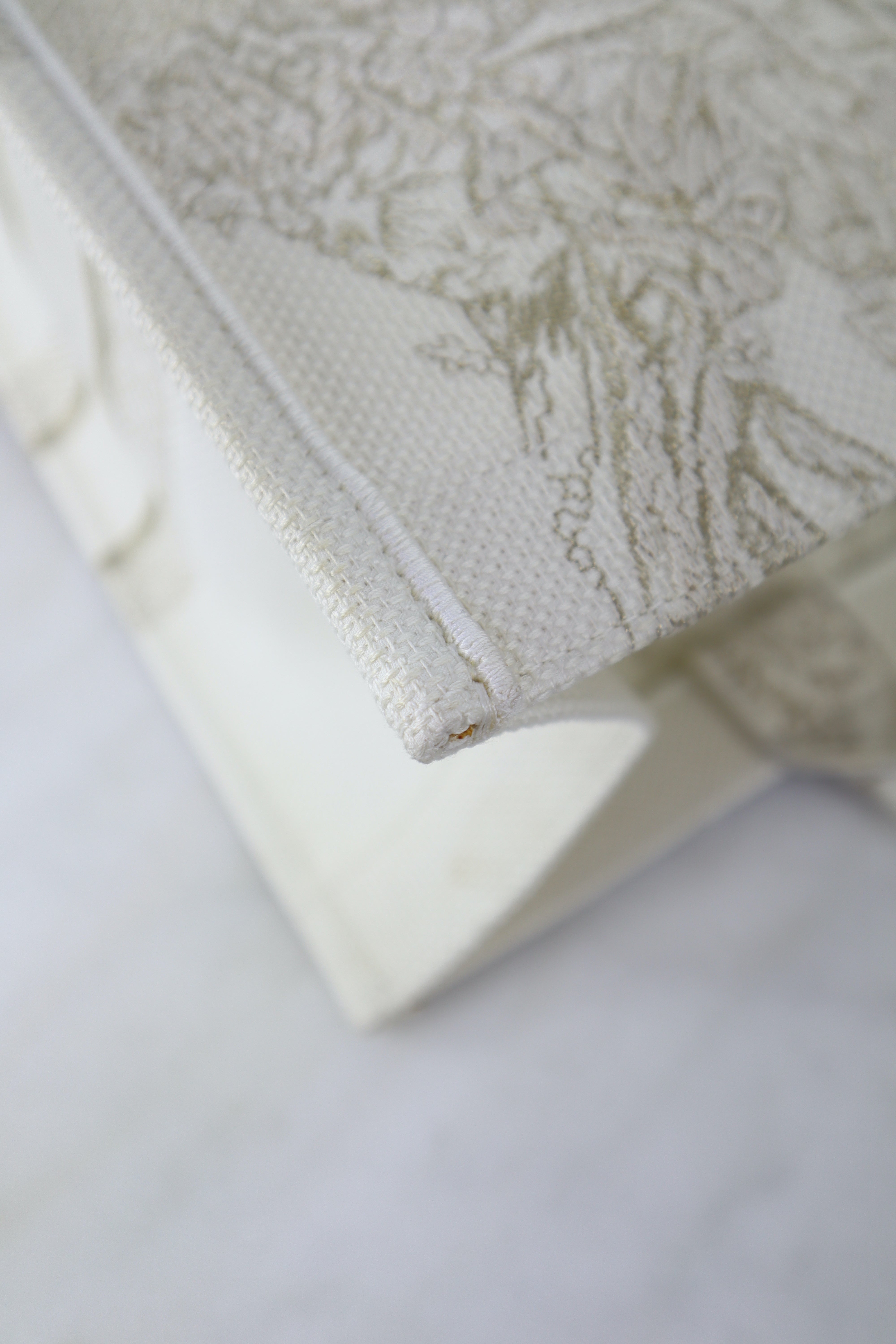 Christian Dior Off White Embroidery Large Book Tote Bag