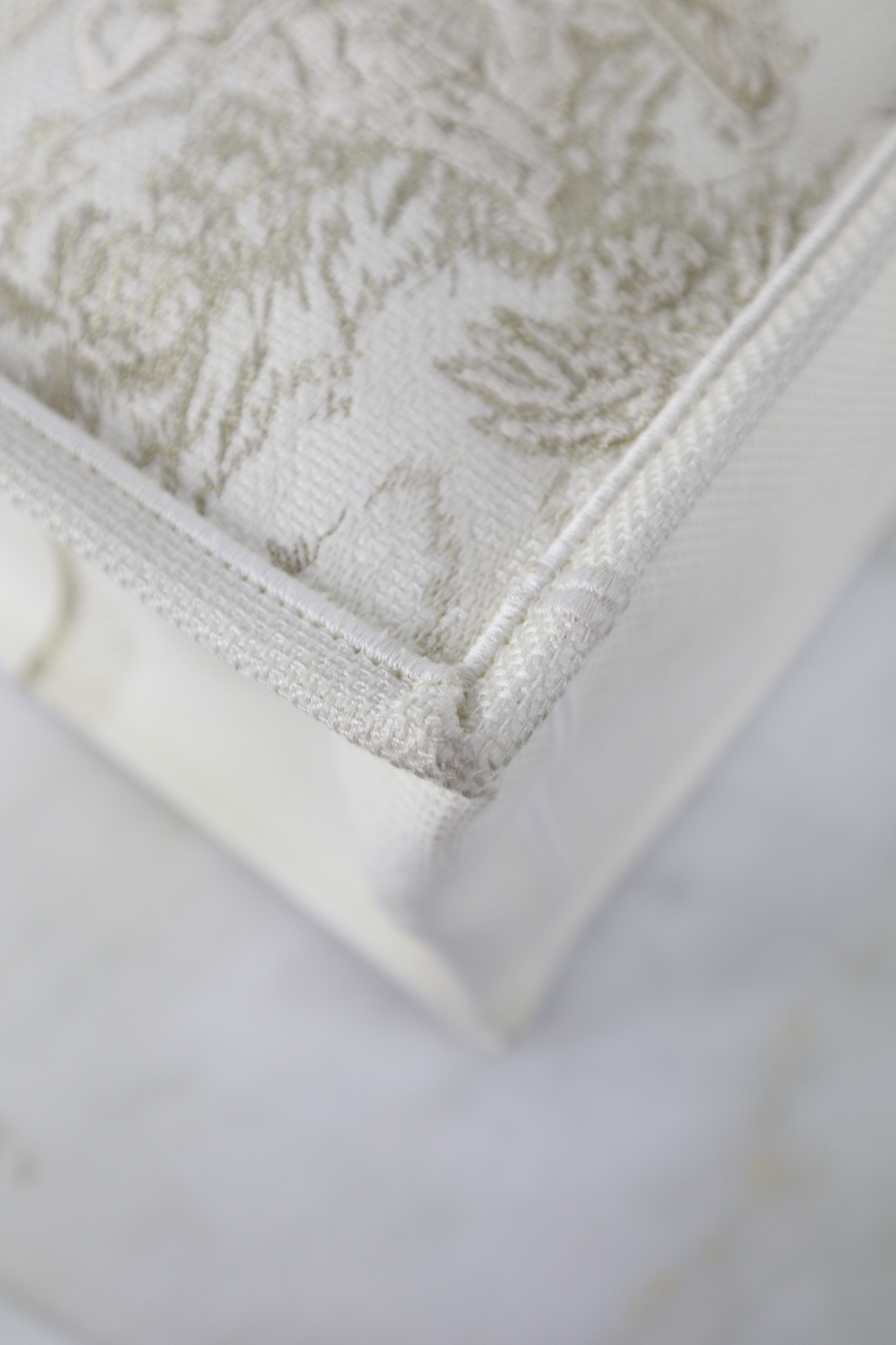 Christian Dior Off White Embroidery Large Book Tote Bag