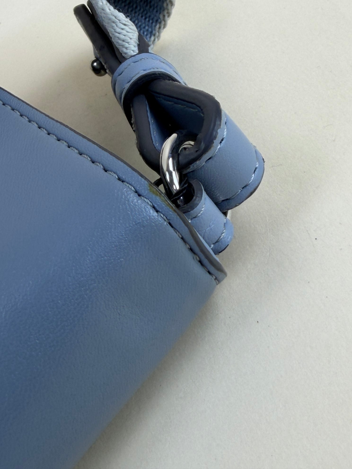 stella McCartney sky blue leather mini logo cross body