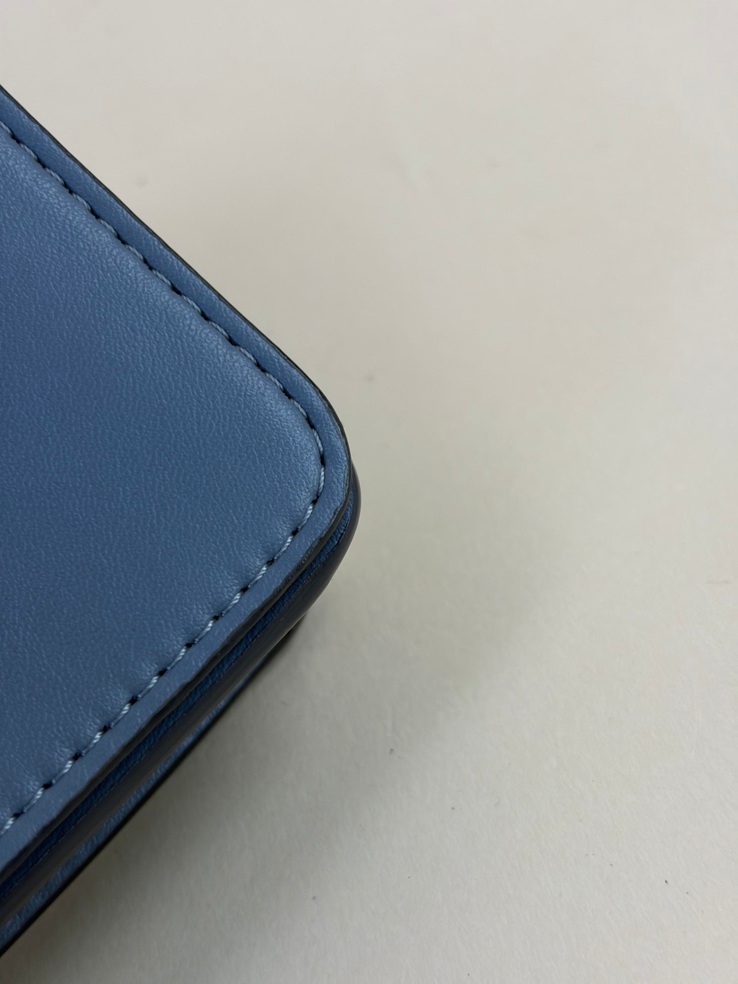 stella McCartney sky blue leather mini logo cross body