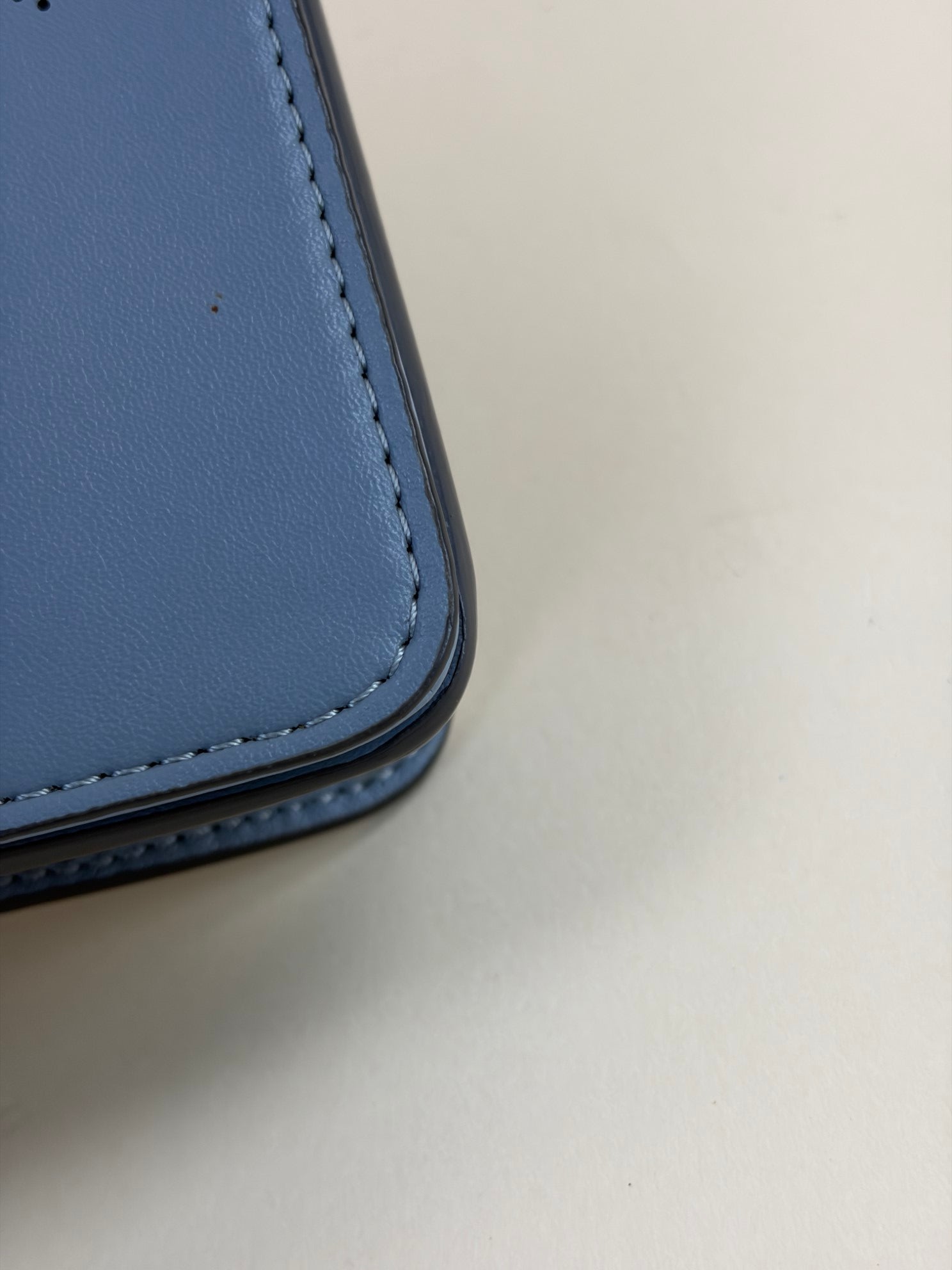 stella McCartney sky blue leather mini logo cross body