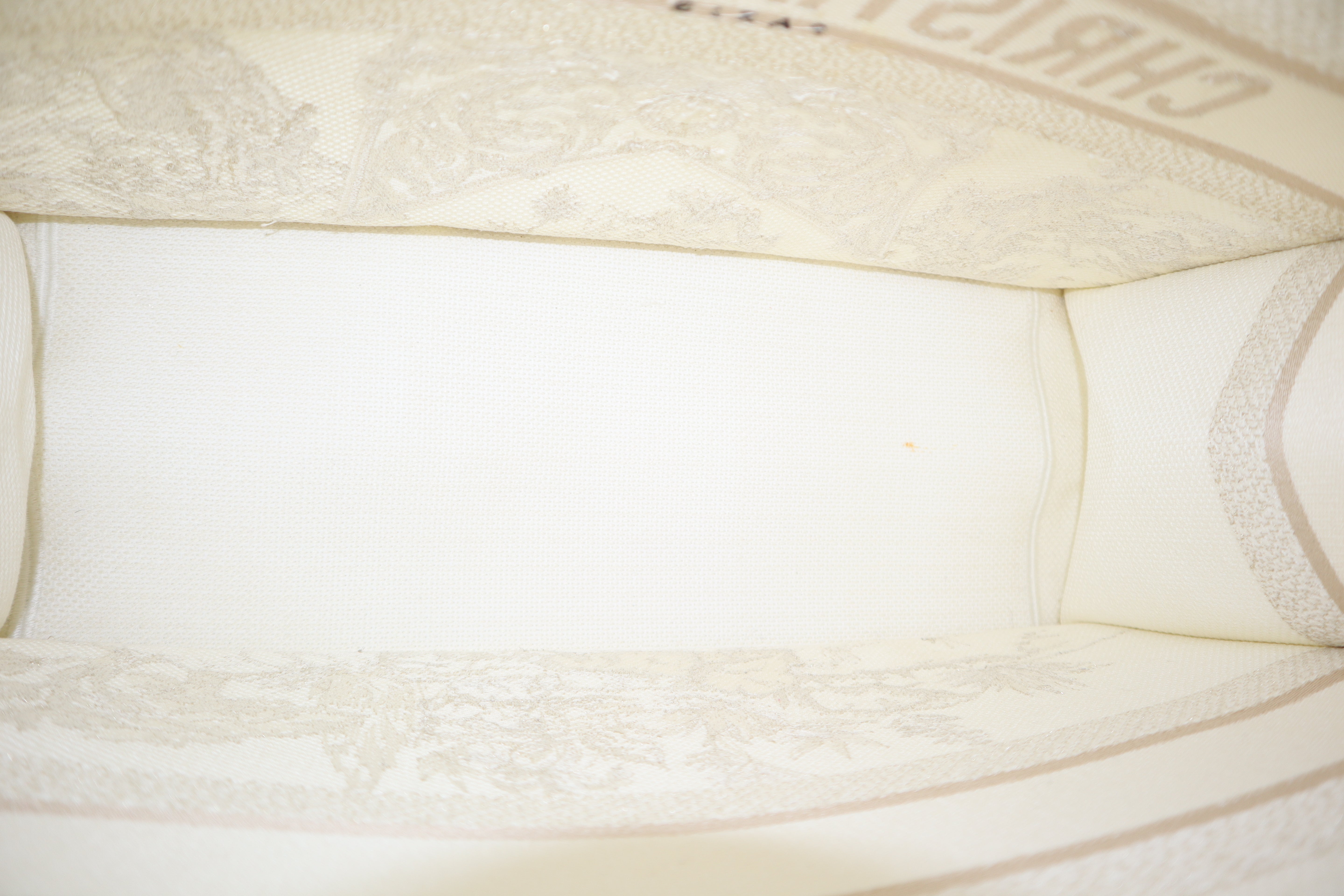Christian Dior Off White Embroidery Large Book Tote Bag