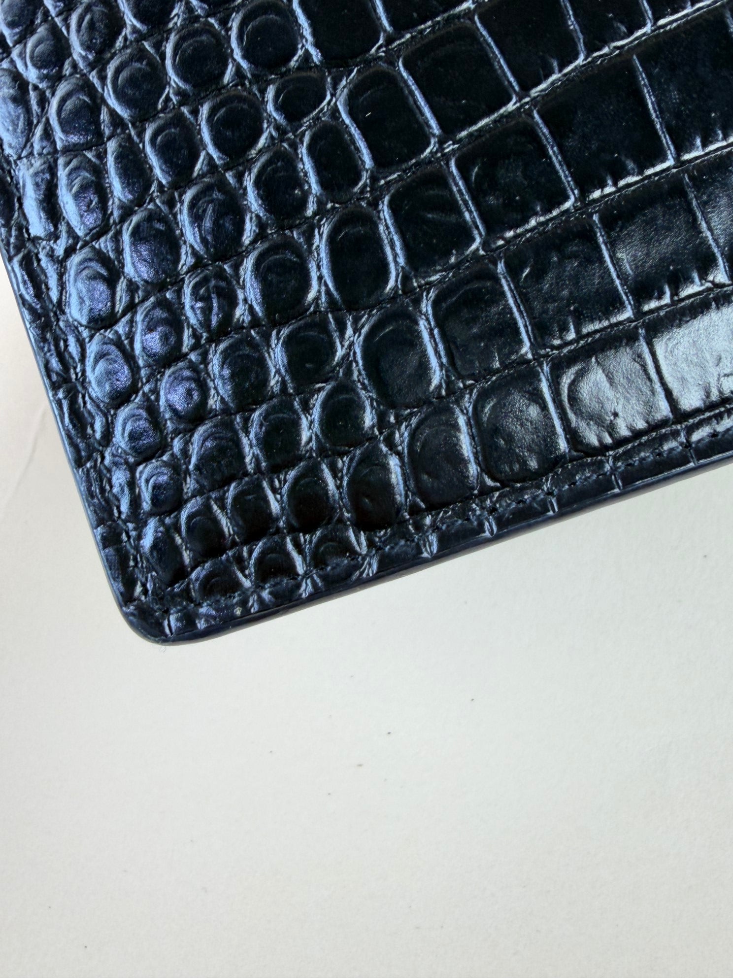 YSL black sunset crocodile medium shoulder bag
