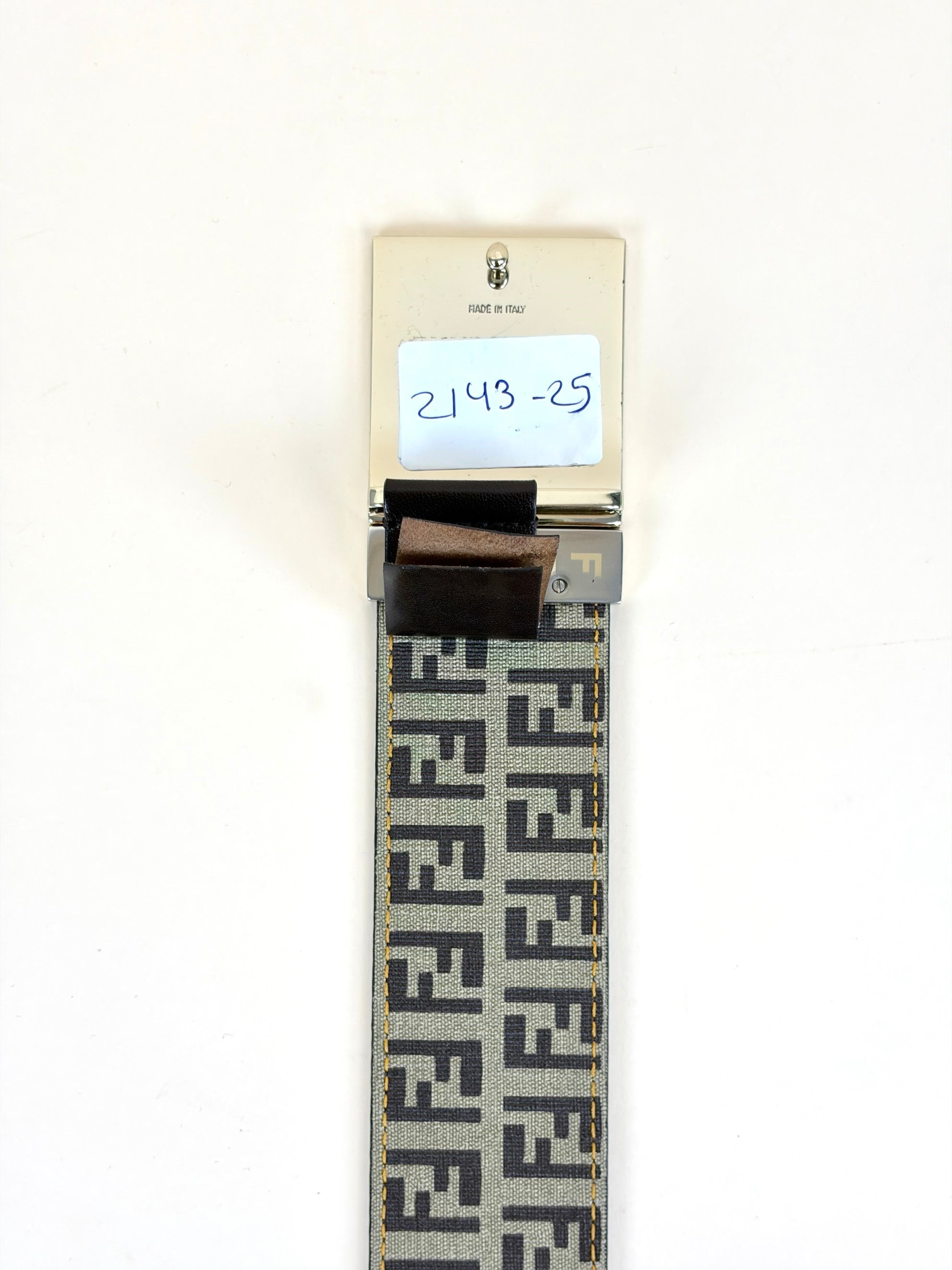 Fendi Bicolor Zucca Zucchino Reversible Buckle Belt