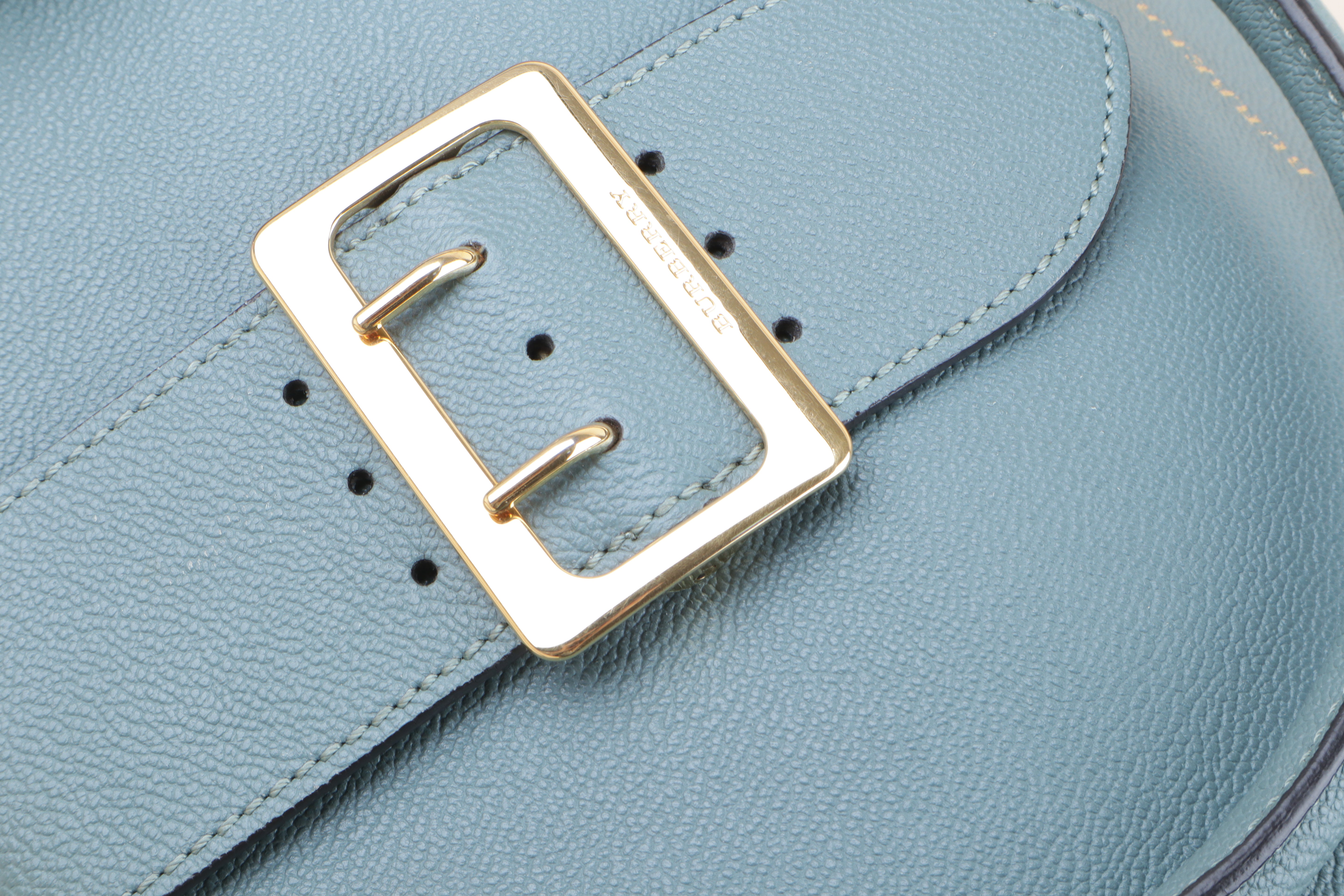 Burberry Blue Medium Celadon Buckle Tote Bag with Strap