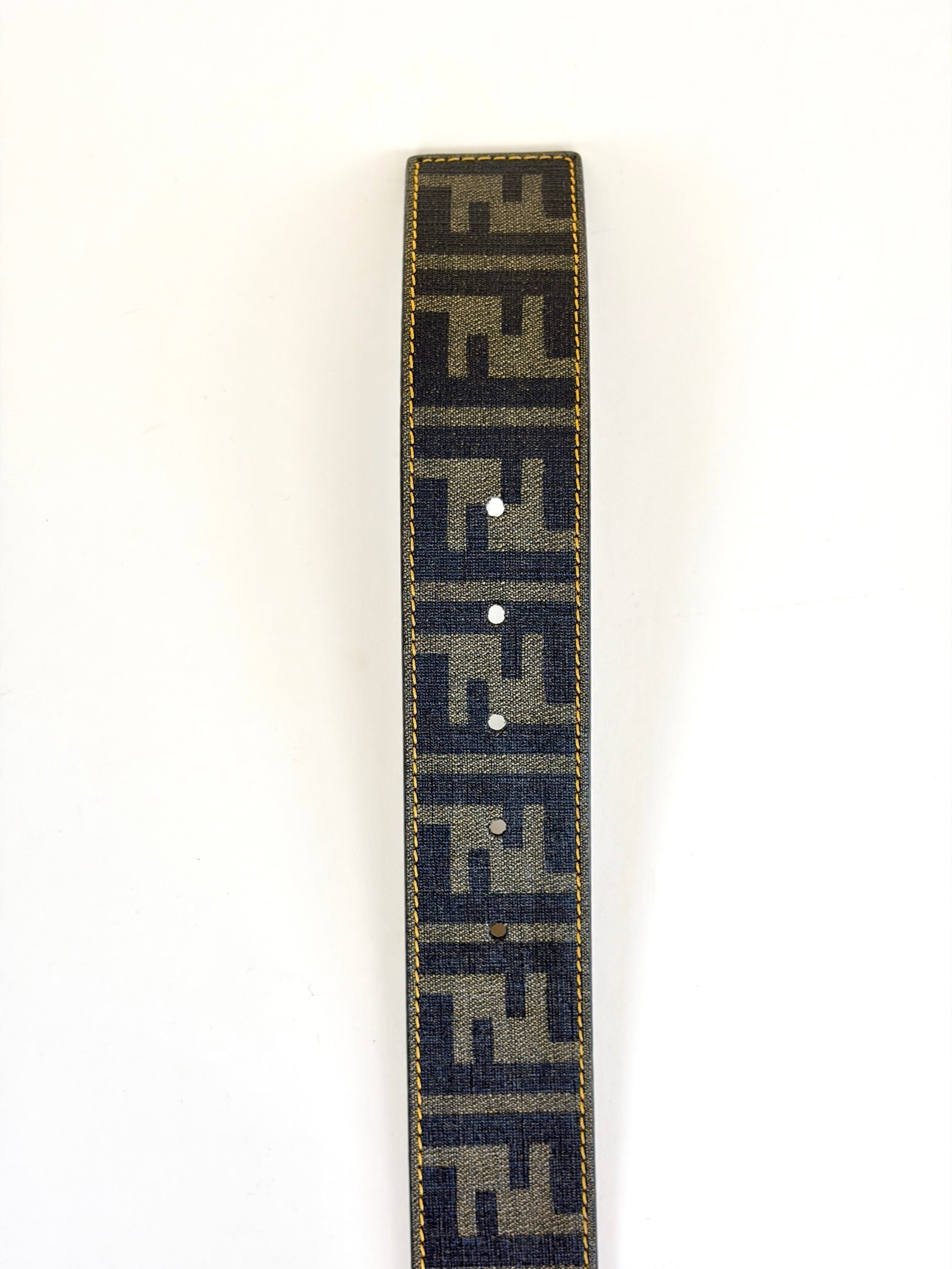 Fendi Bicolor Zucca Zucchino Reversible Buckle Belt