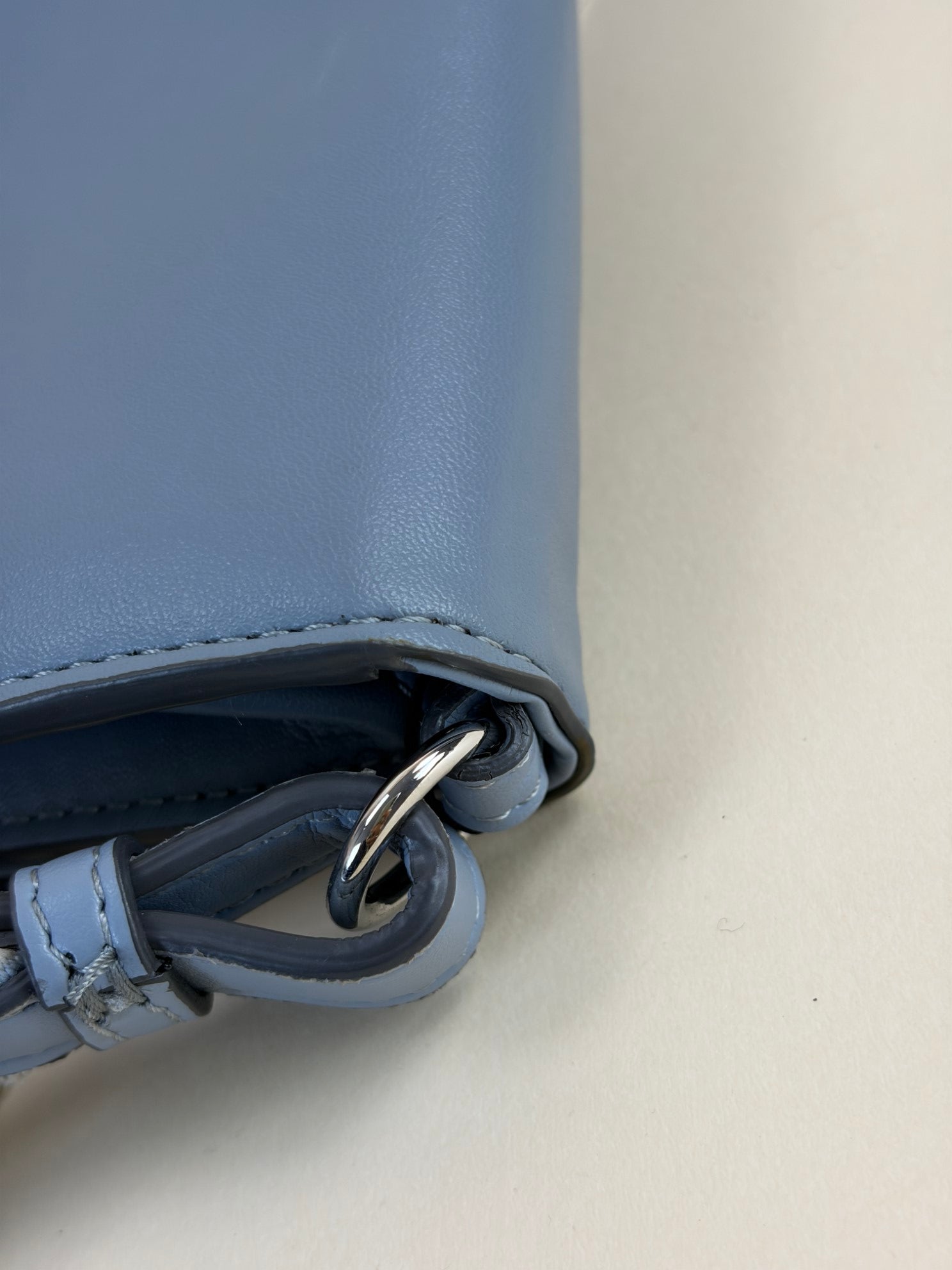 stella McCartney sky blue leather mini logo cross body