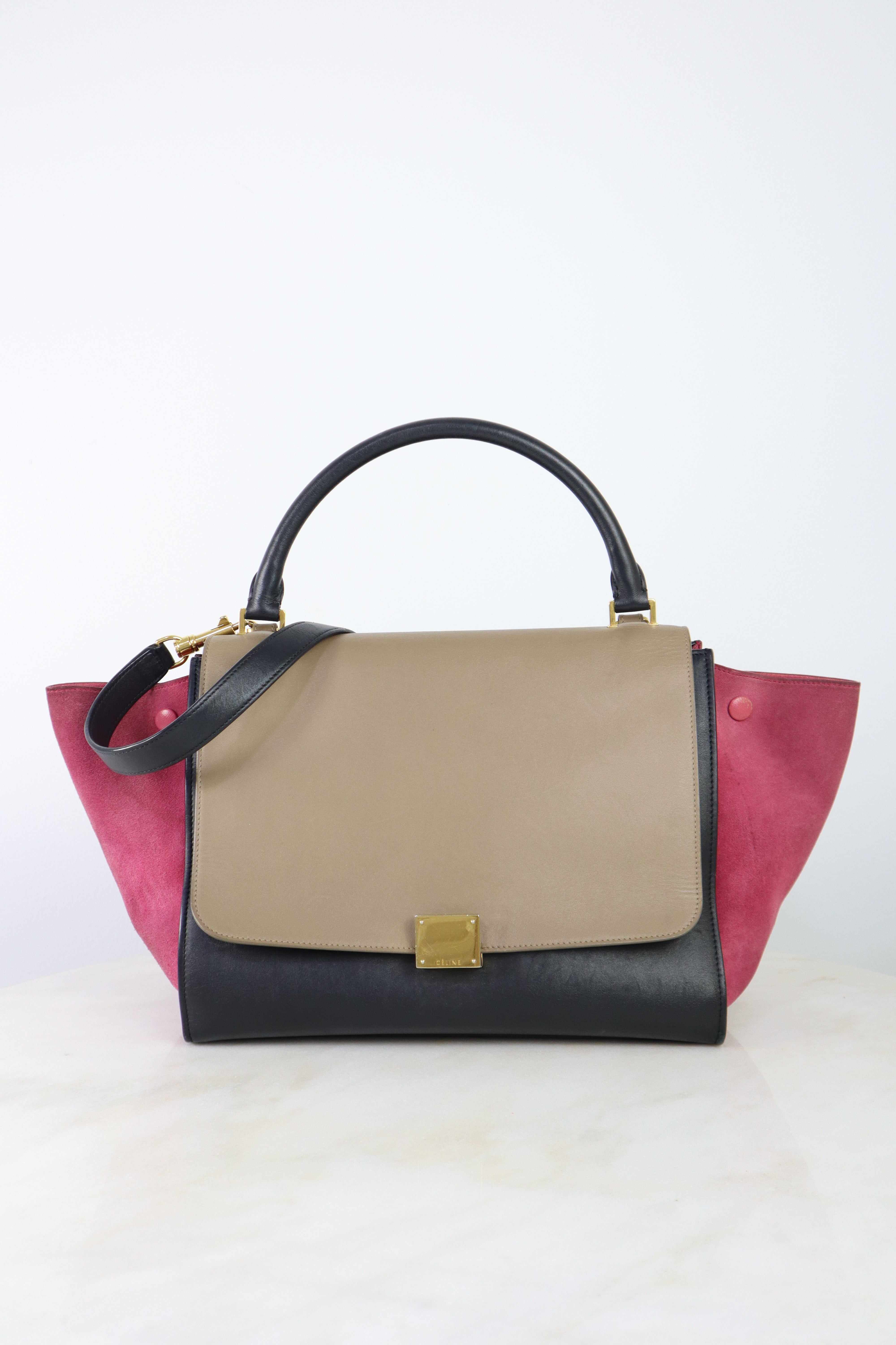 Celine Tricolor Trapeze Shoulder Bag