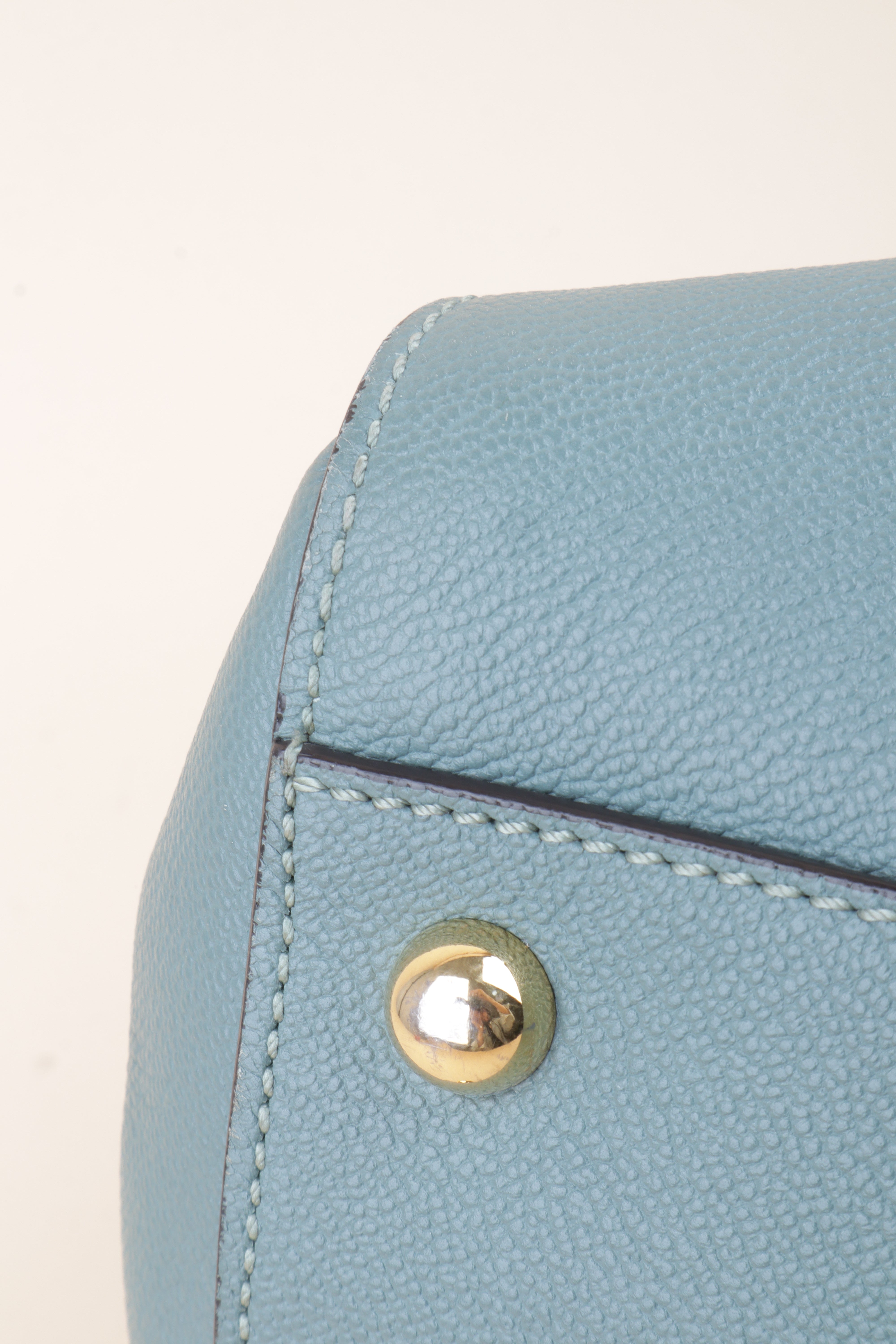 Burberry Blue Medium Celadon Buckle Tote Bag with Strap
