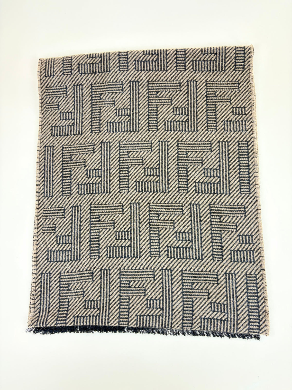 Fendi brown ff monogram wool scarf