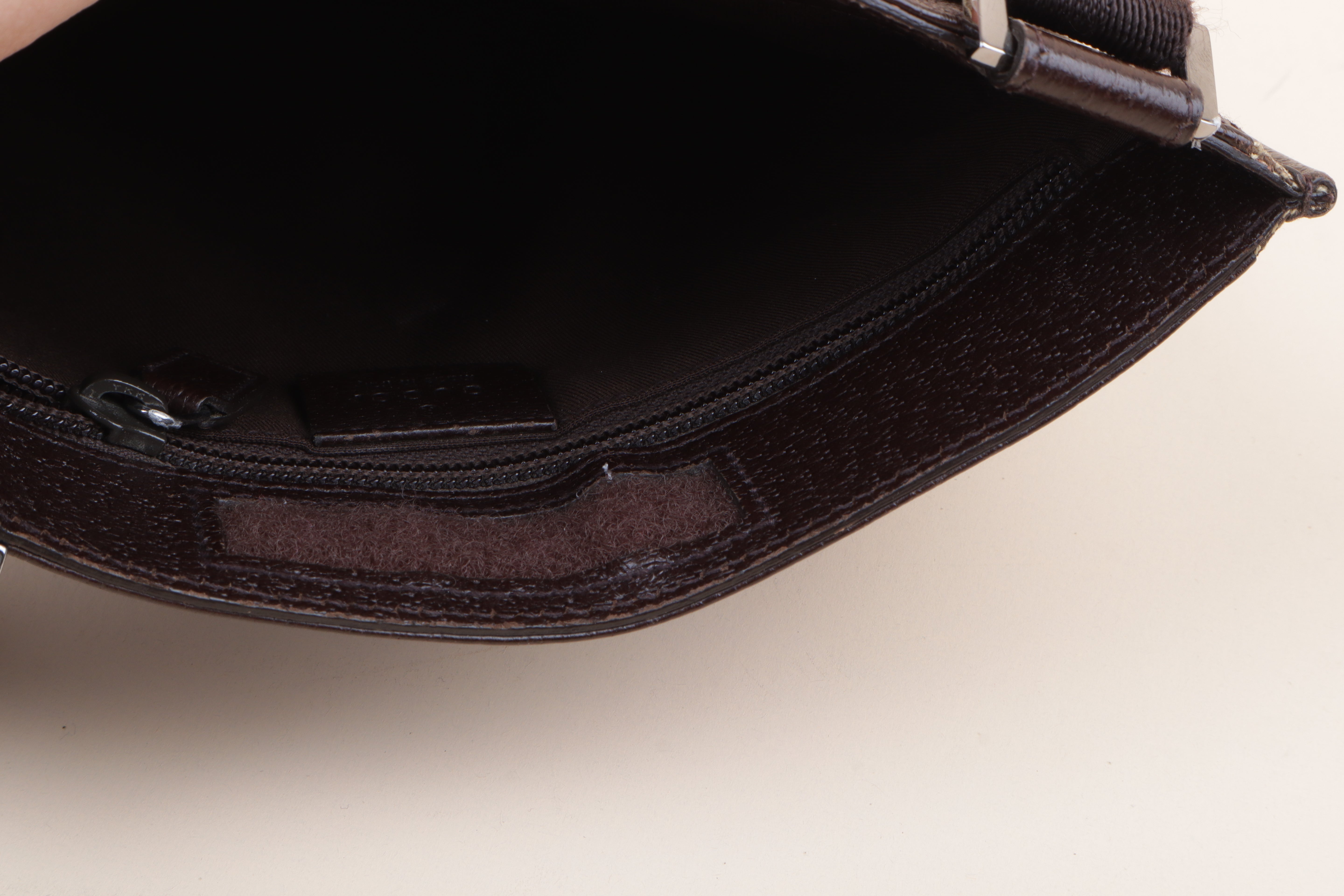 Gucci Bicolor GG Monogram Flat Messenger Crossbody Bag