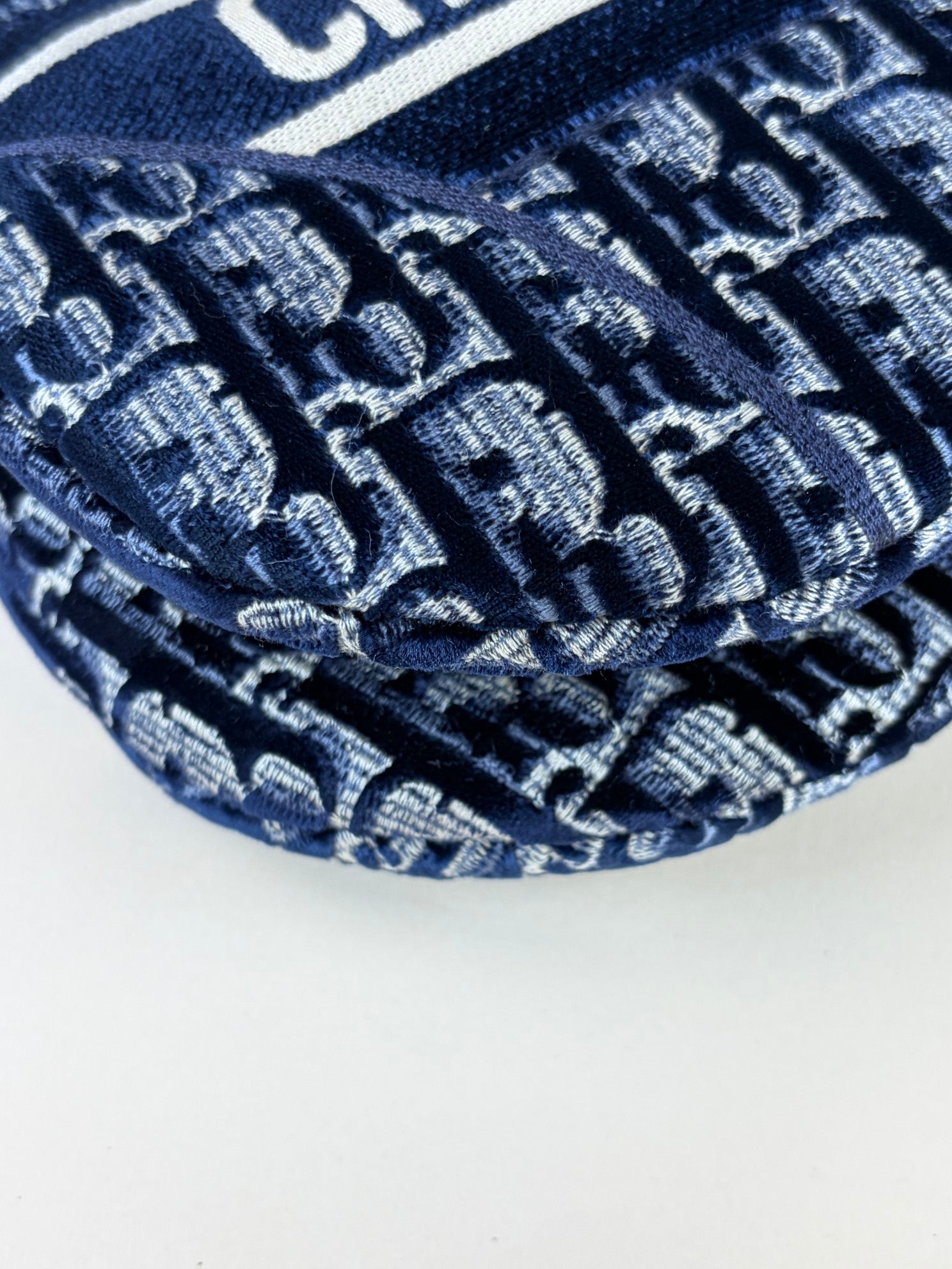 Christian Dior blue Oblique Saddle velvet