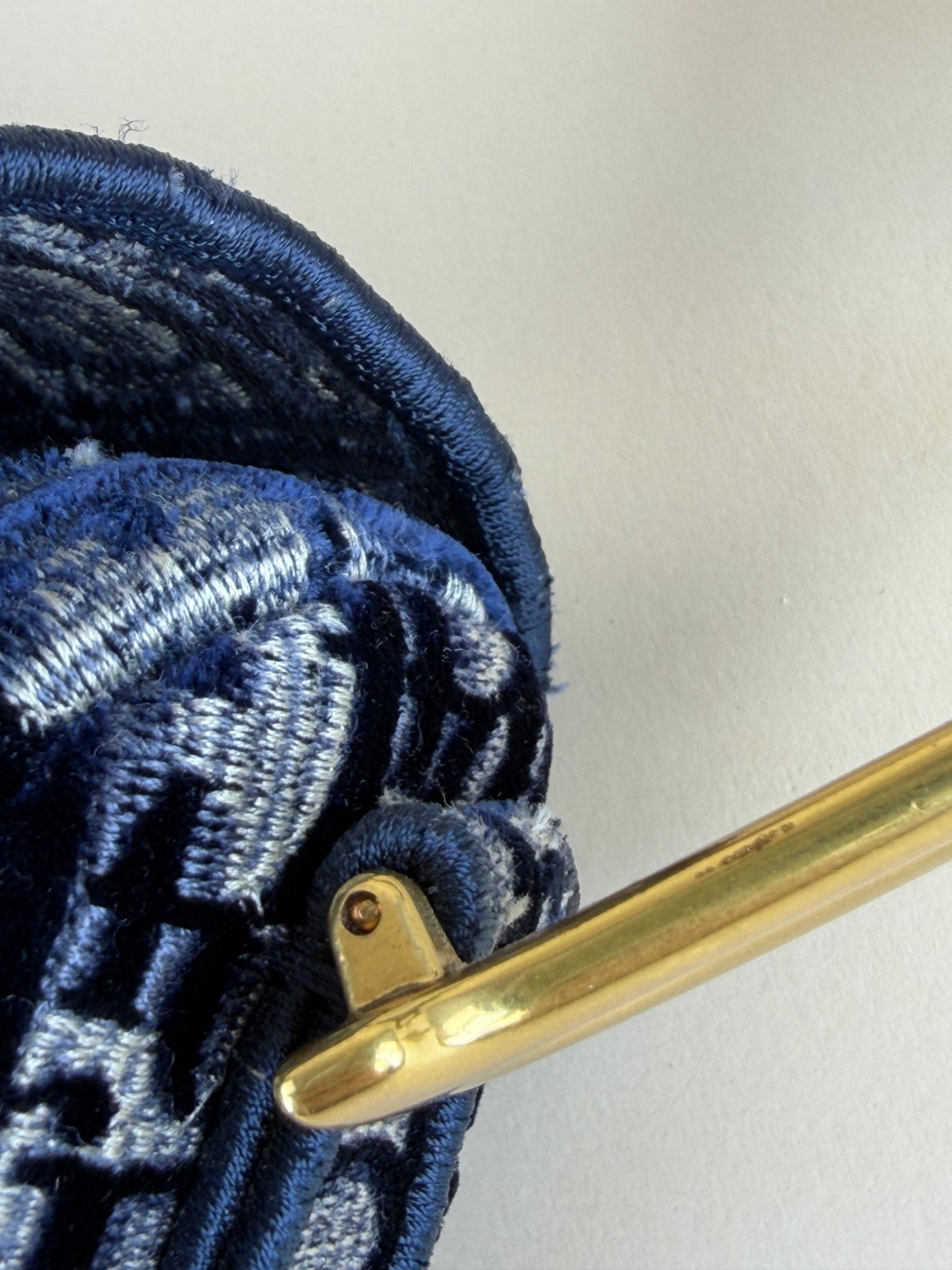 Christian Dior blue Oblique Saddle velvet