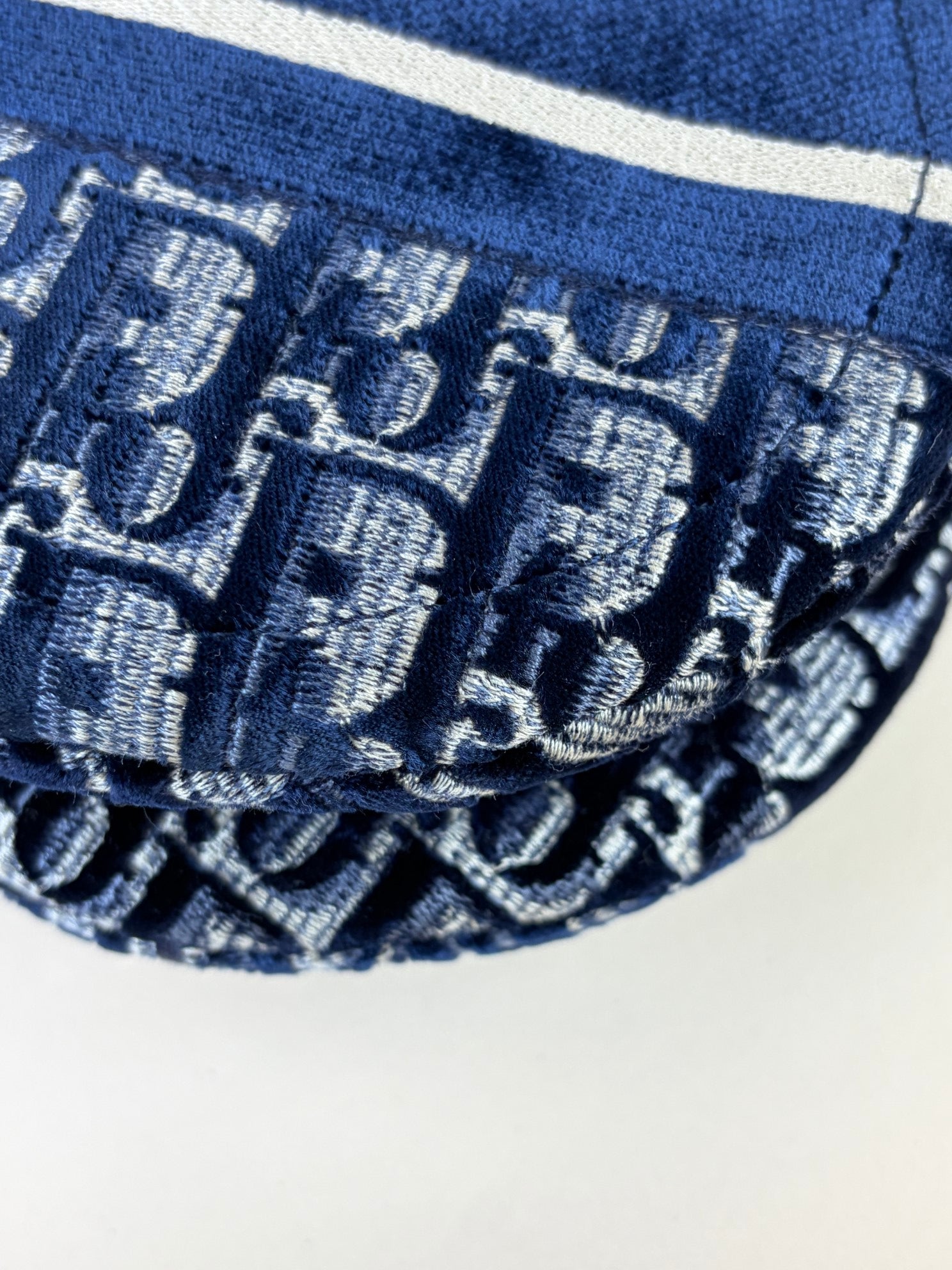 Christian Dior blue Oblique Saddle velvet