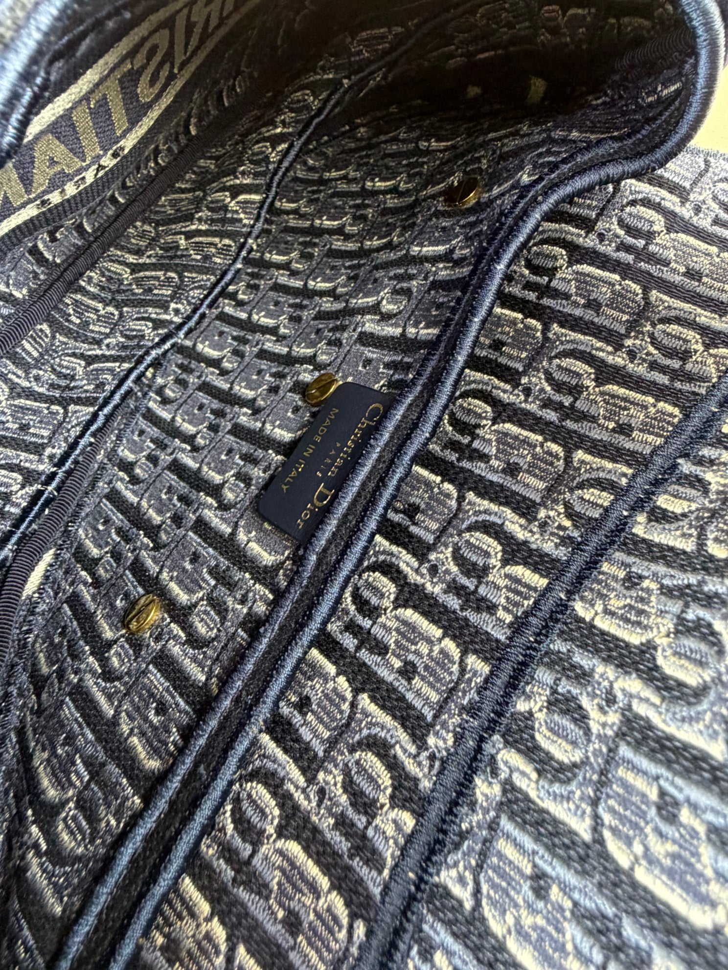 Christian Dior blue Oblique Saddle velvet