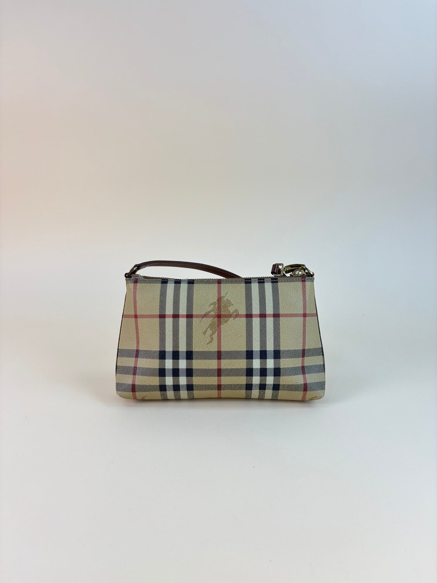 Burberry beige/brown Haymarket mini pochette