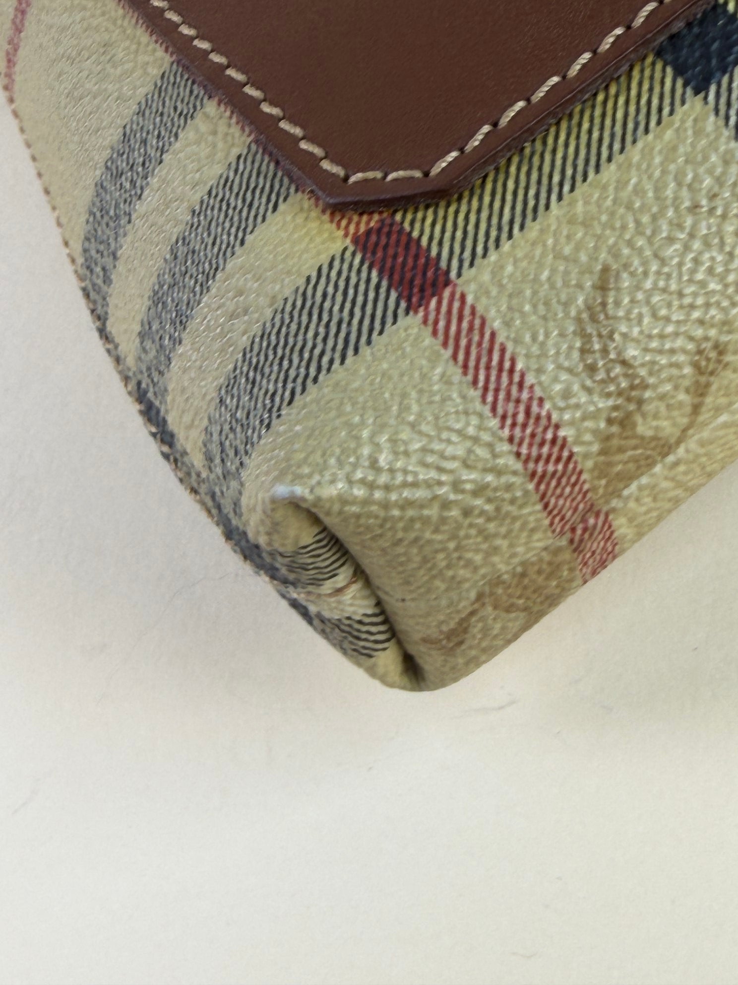 Burberry beige/brown Haymarket mini pochette