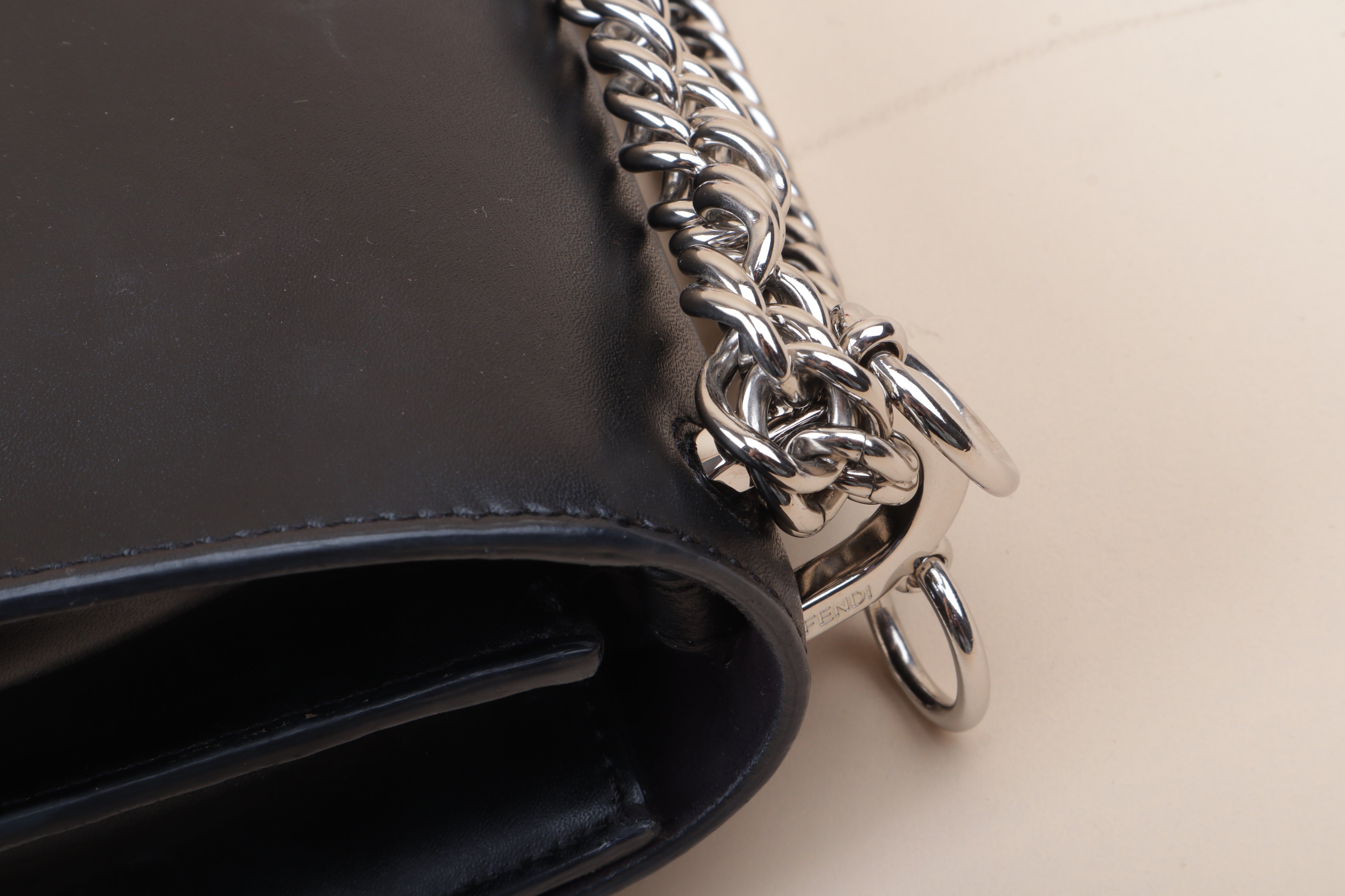 Fendi Black Mini Kan I Chain Shoulder Bag