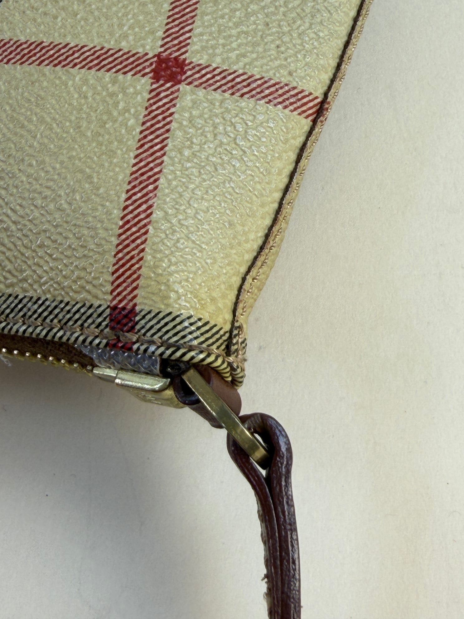 Burberry beige/brown Haymarket mini pochette