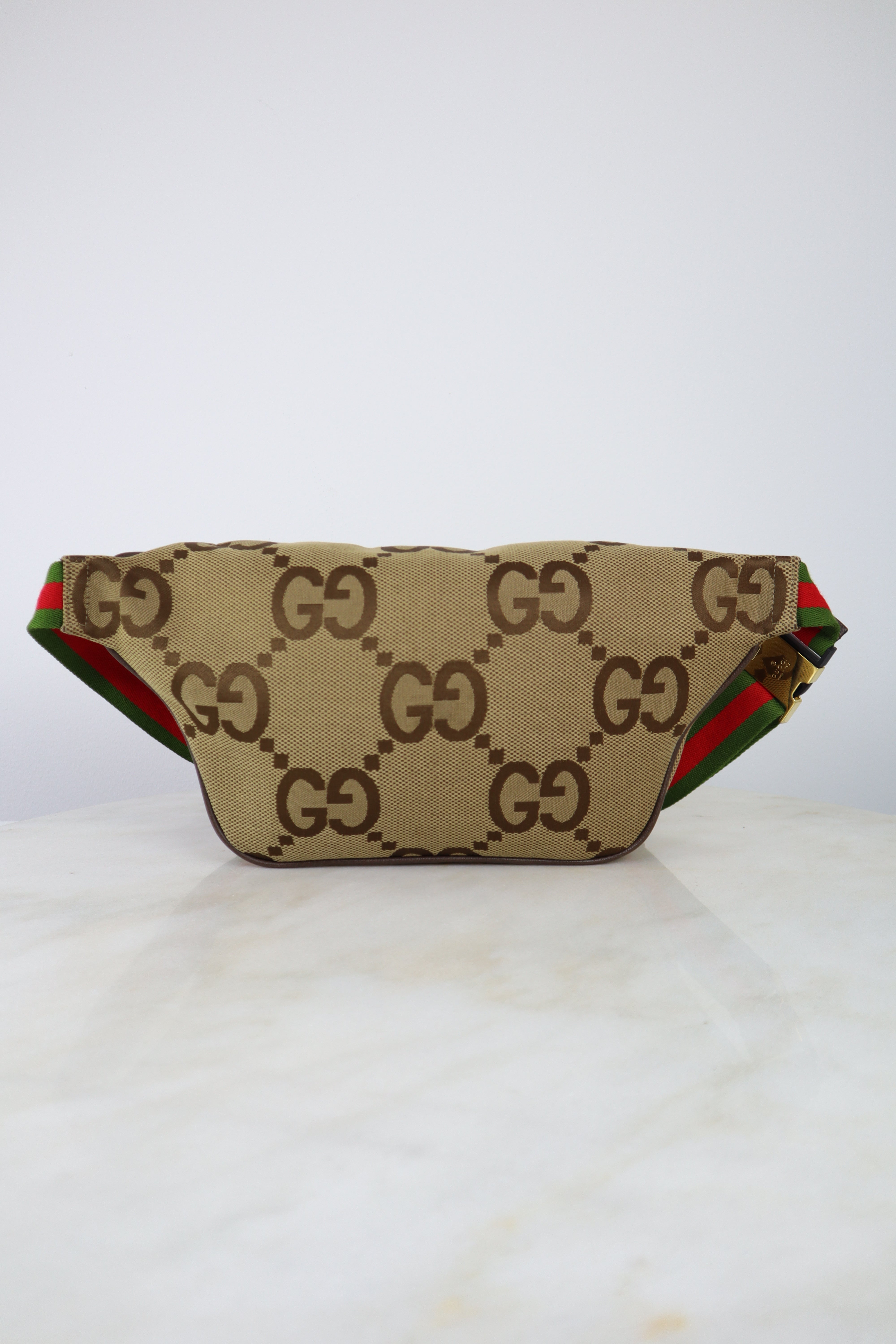 Gucci Brown GG Jumbo Belt Bag with Ophidia Strap