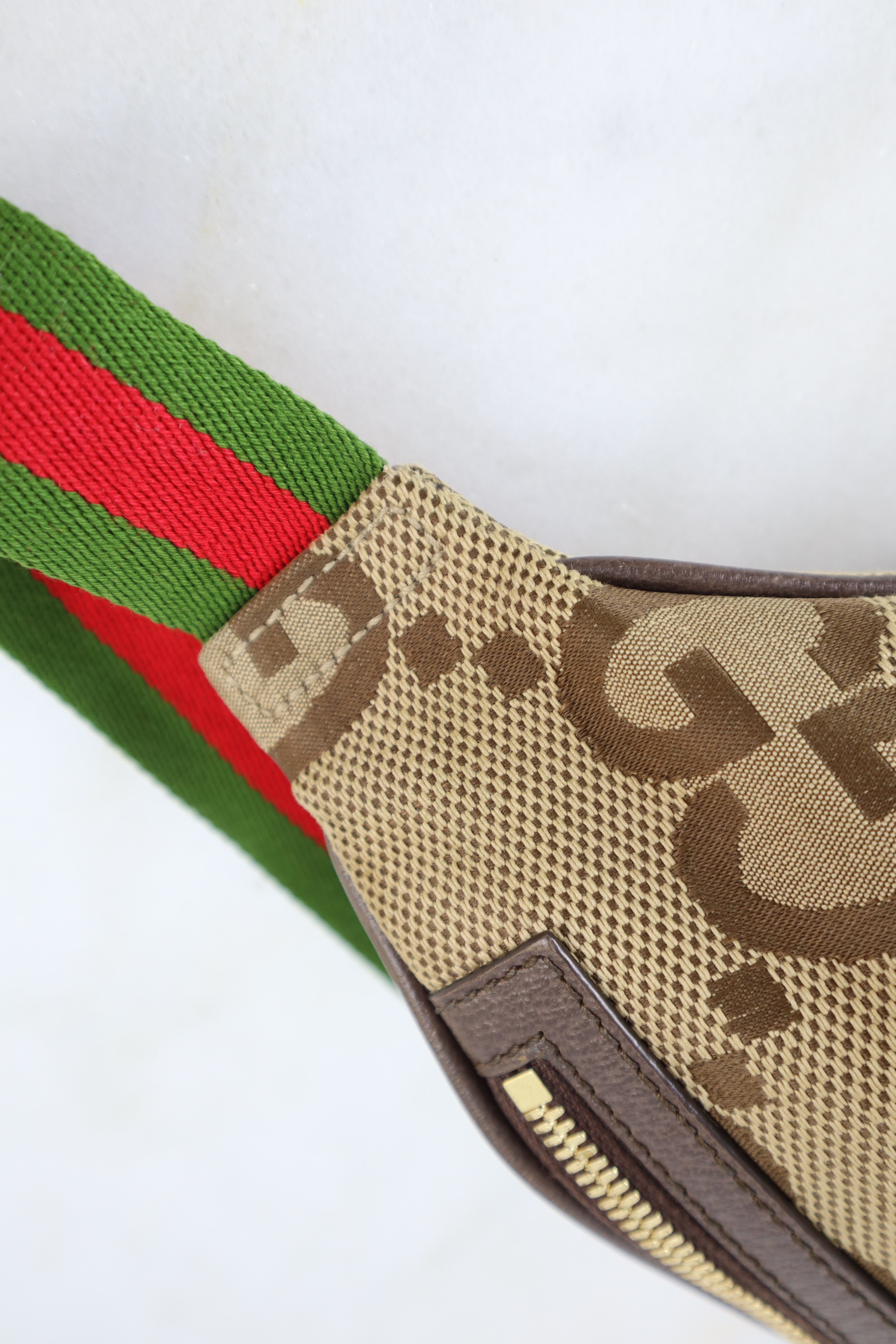 Gucci Brown GG Jumbo Belt Bag with Ophidia Strap