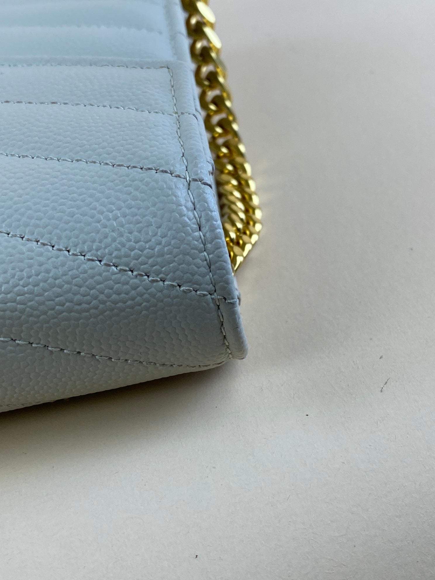 YSL Off White Classic Cassandre Chain Wallet